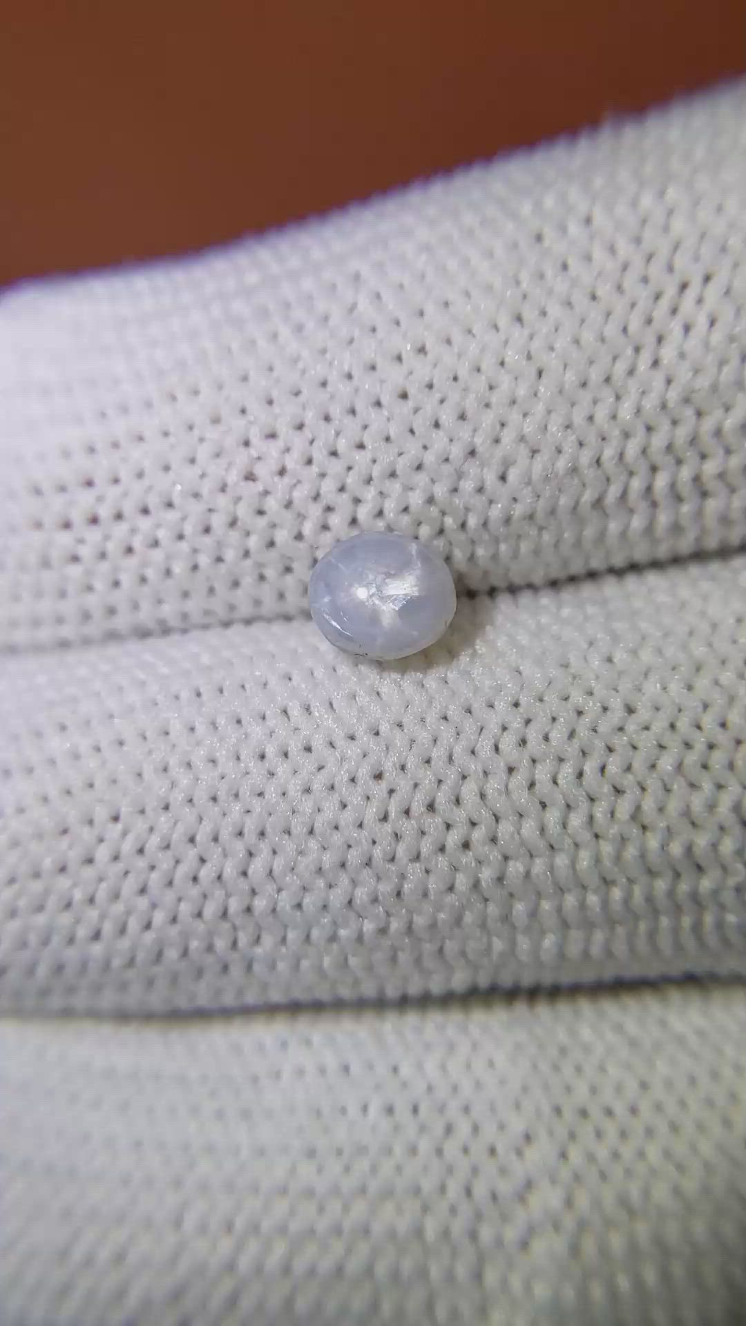 1.38 Ct. Bluish Grey Star Sapphire from Ceylon (Sri Lanka) Size Video