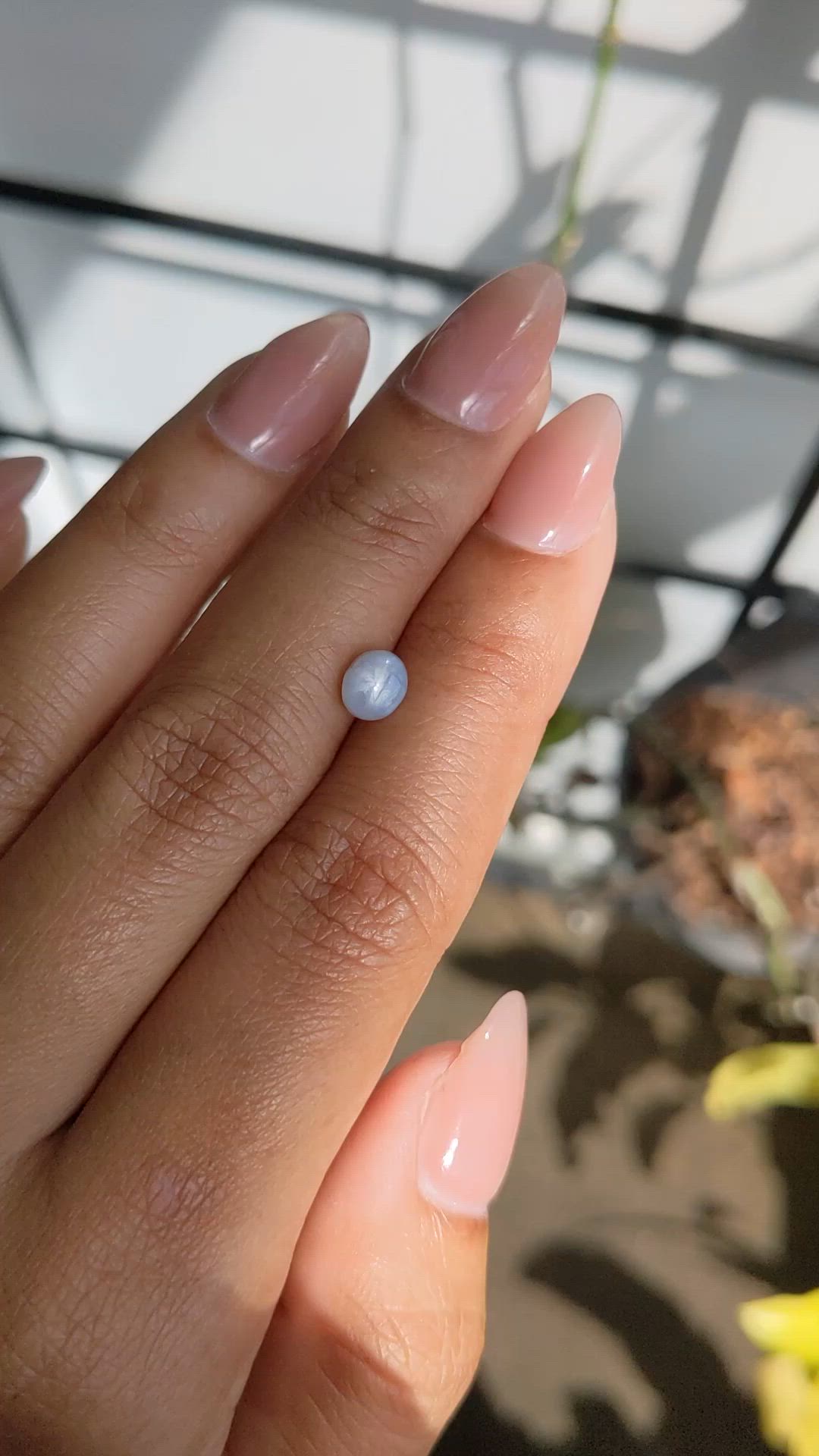 1.38 Ct. Bluish Grey Star Sapphire from Ceylon (Sri Lanka) Size Video