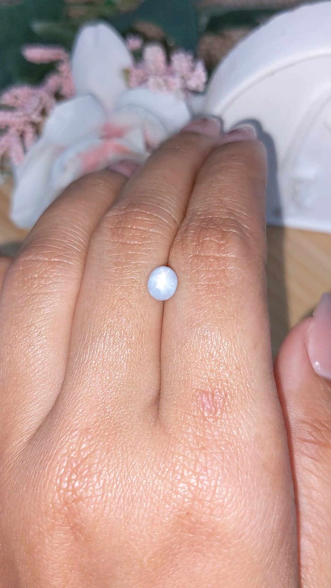 1.38 Ct. Bluish Grey Star Sapphire from Ceylon (Sri Lanka) Size Video