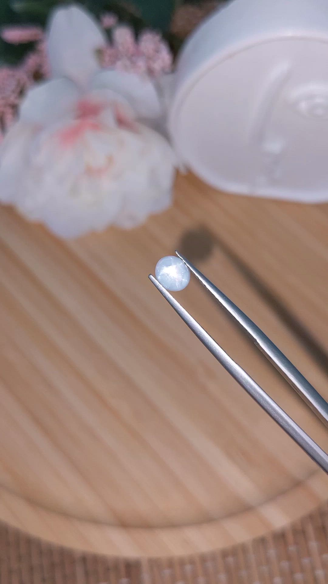 1.38 Ct. Bluish Grey Star Sapphire from Ceylon (Sri Lanka) Size Video