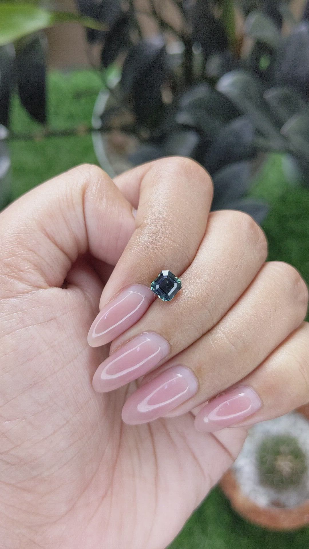 1.23 Ct. Greenish Blue Sapphire from Madagascar Size Video