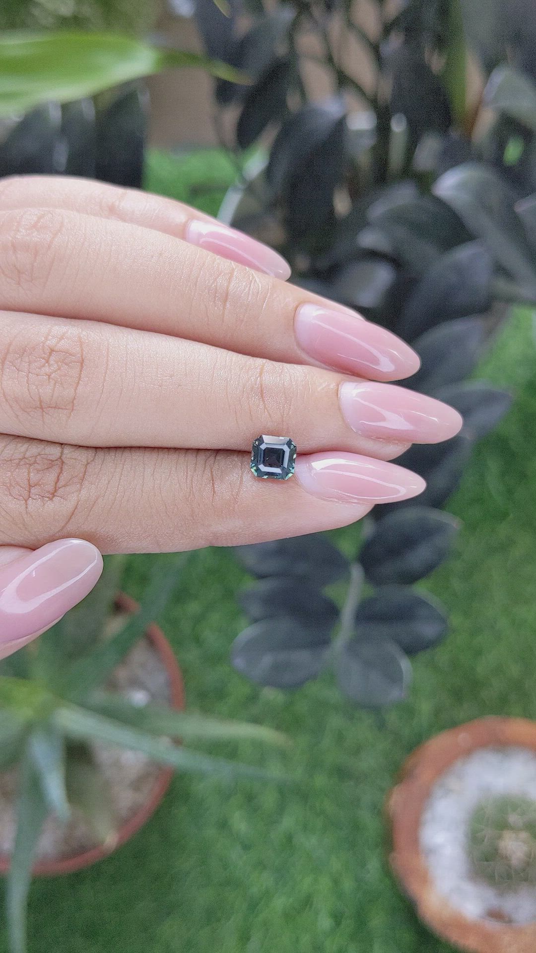 1.23 Ct. Greenish Blue Sapphire from Madagascar Size Video