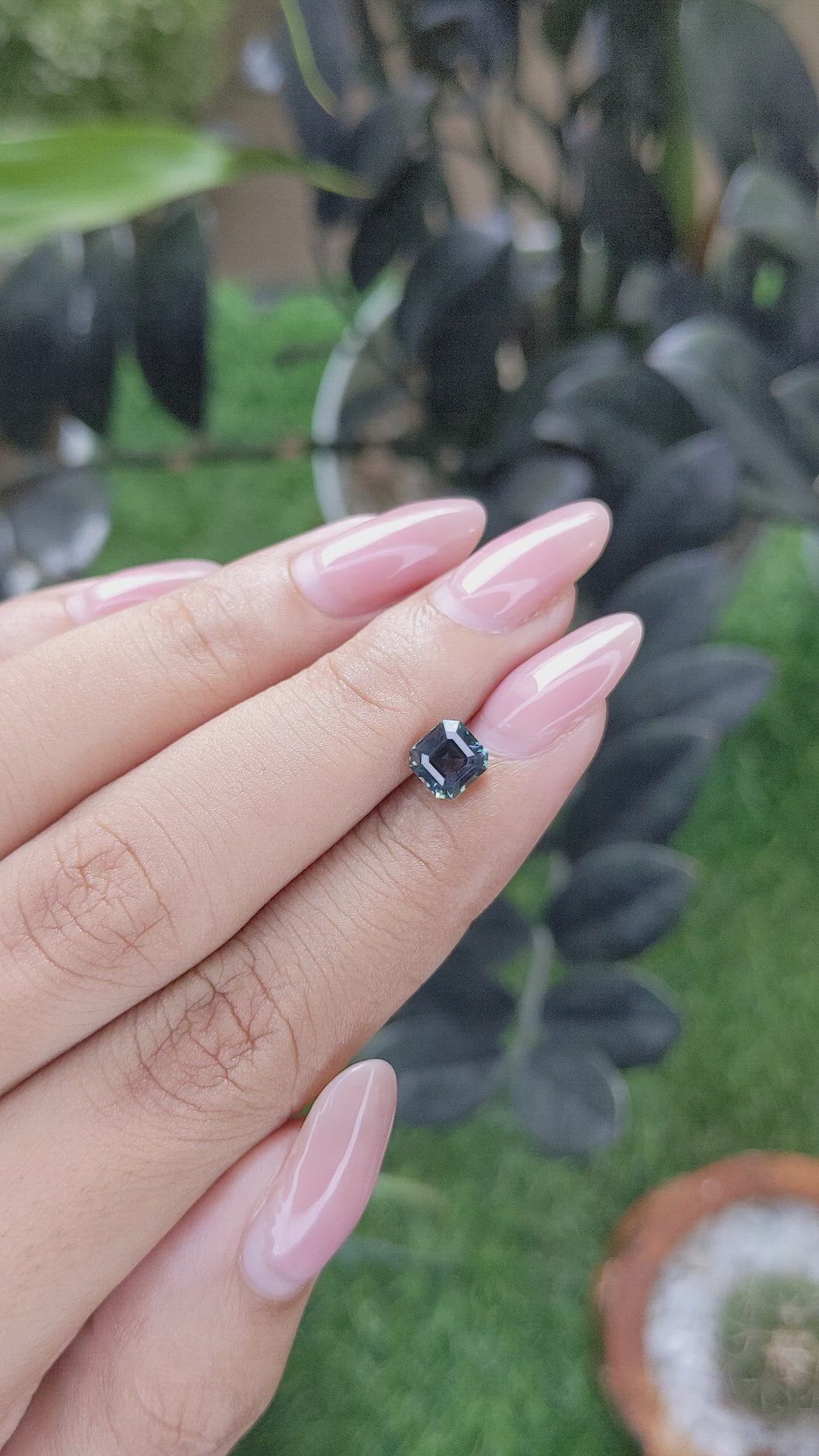 1.23 Ct. Greenish Blue Sapphire from Madagascar Size Video
