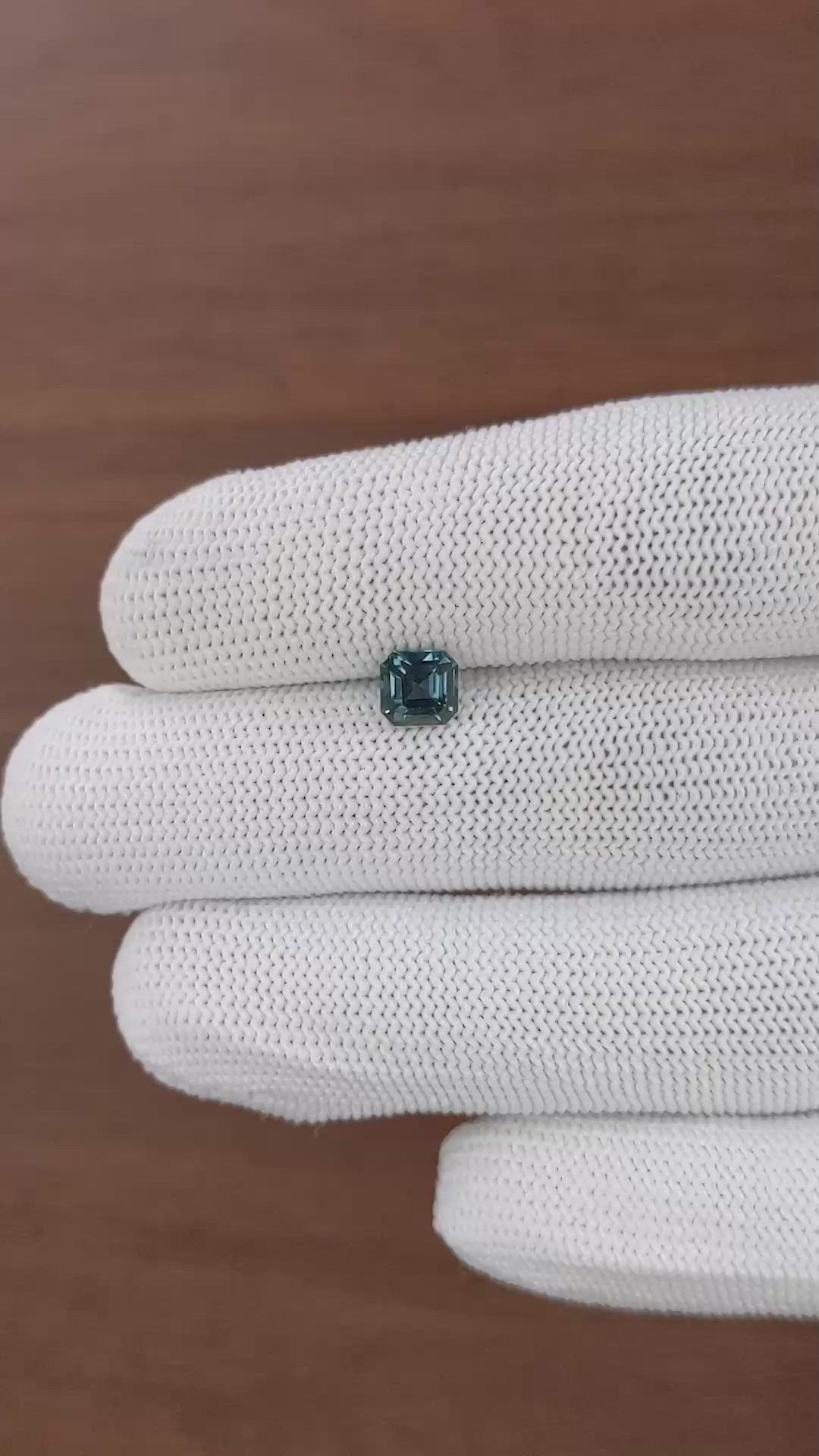 1.23 Ct. Greenish Blue Sapphire from Madagascar Size Video