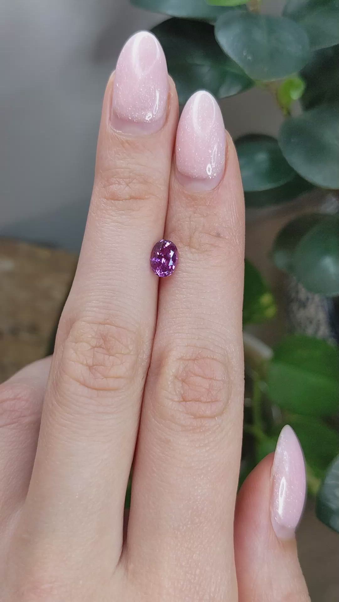 1.17 Ct. Purplish Pink Sapphire from Madagascar Size Video