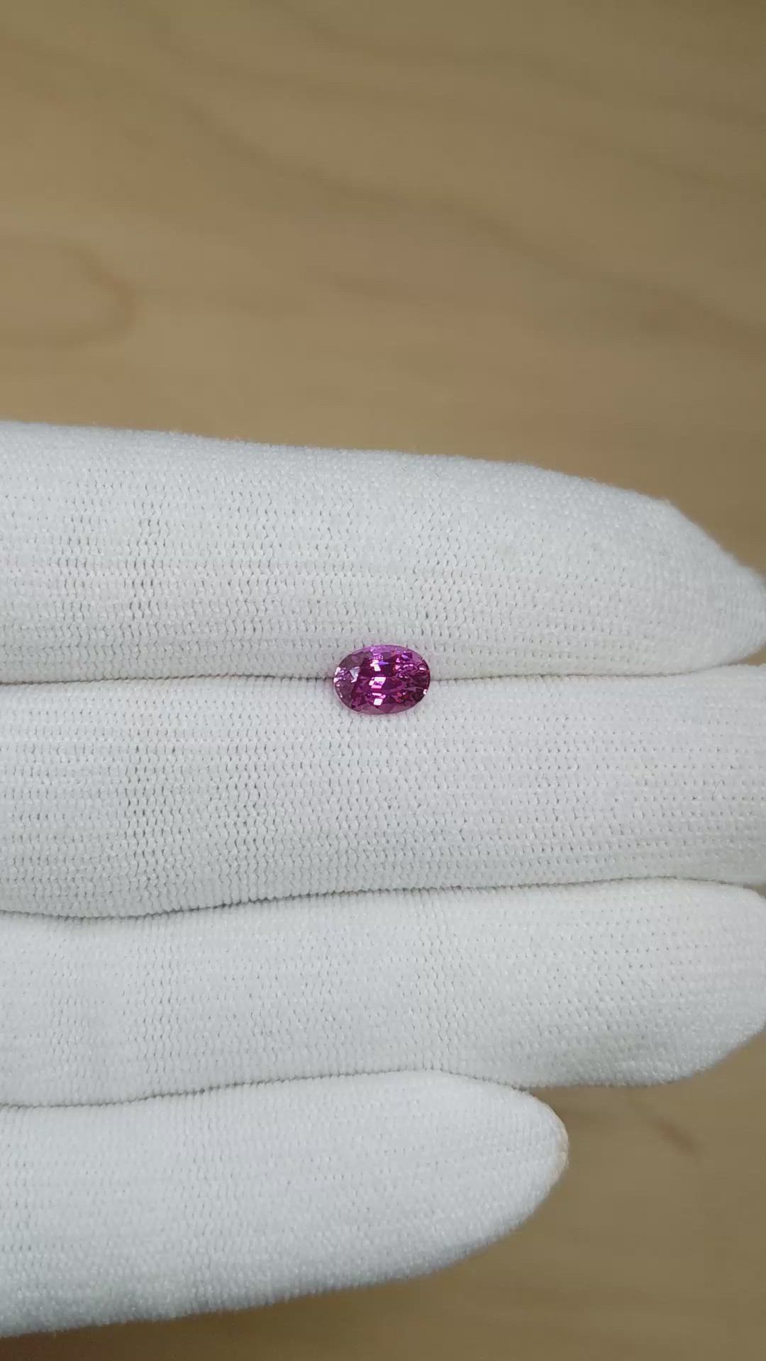 1.17 Ct. Purplish Pink Sapphire from Madagascar Size Video