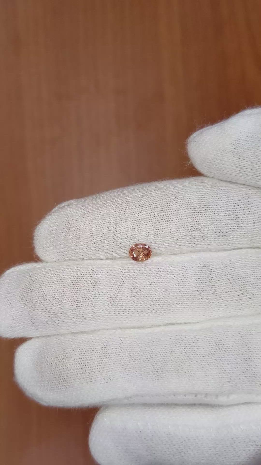 0.41 Ct. Padparadscha Sapphire from Ceylon (Sri Lanka) Size Video