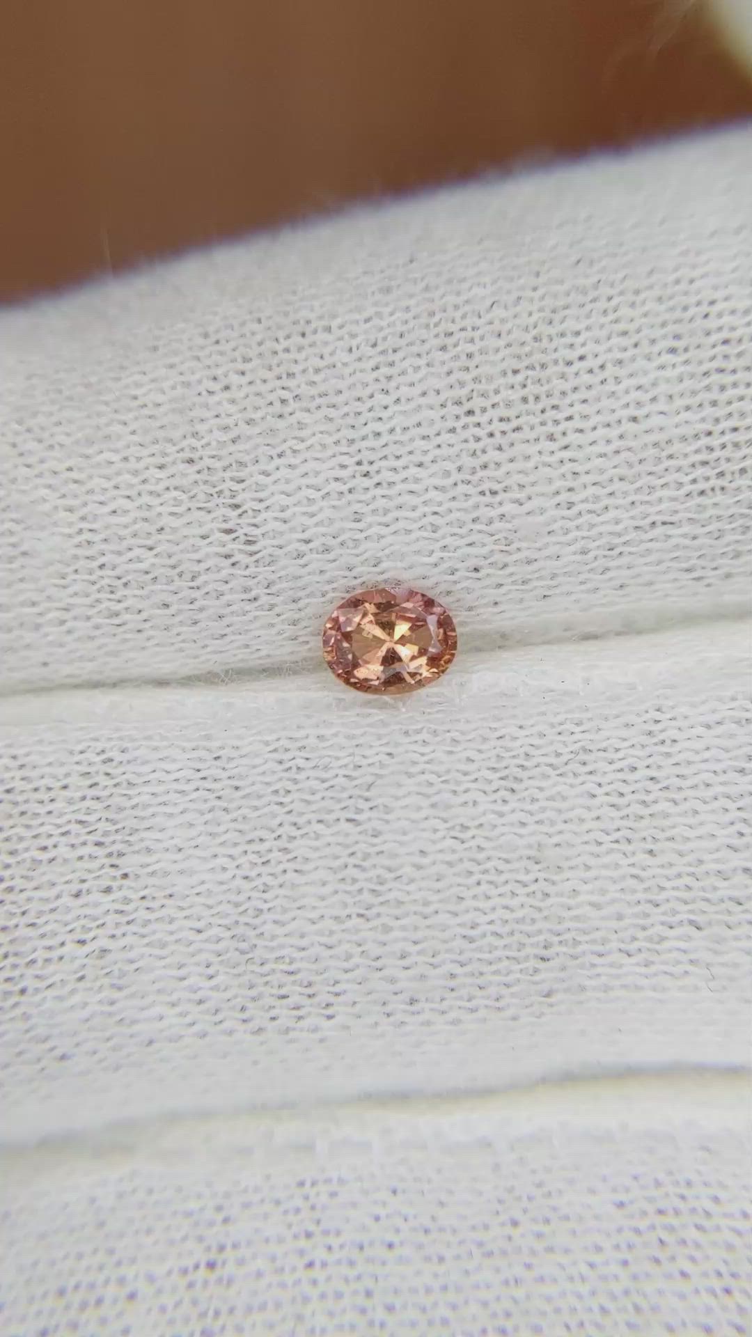 0.41 Ct. Padparadscha Sapphire from Ceylon (Sri Lanka) Size Video