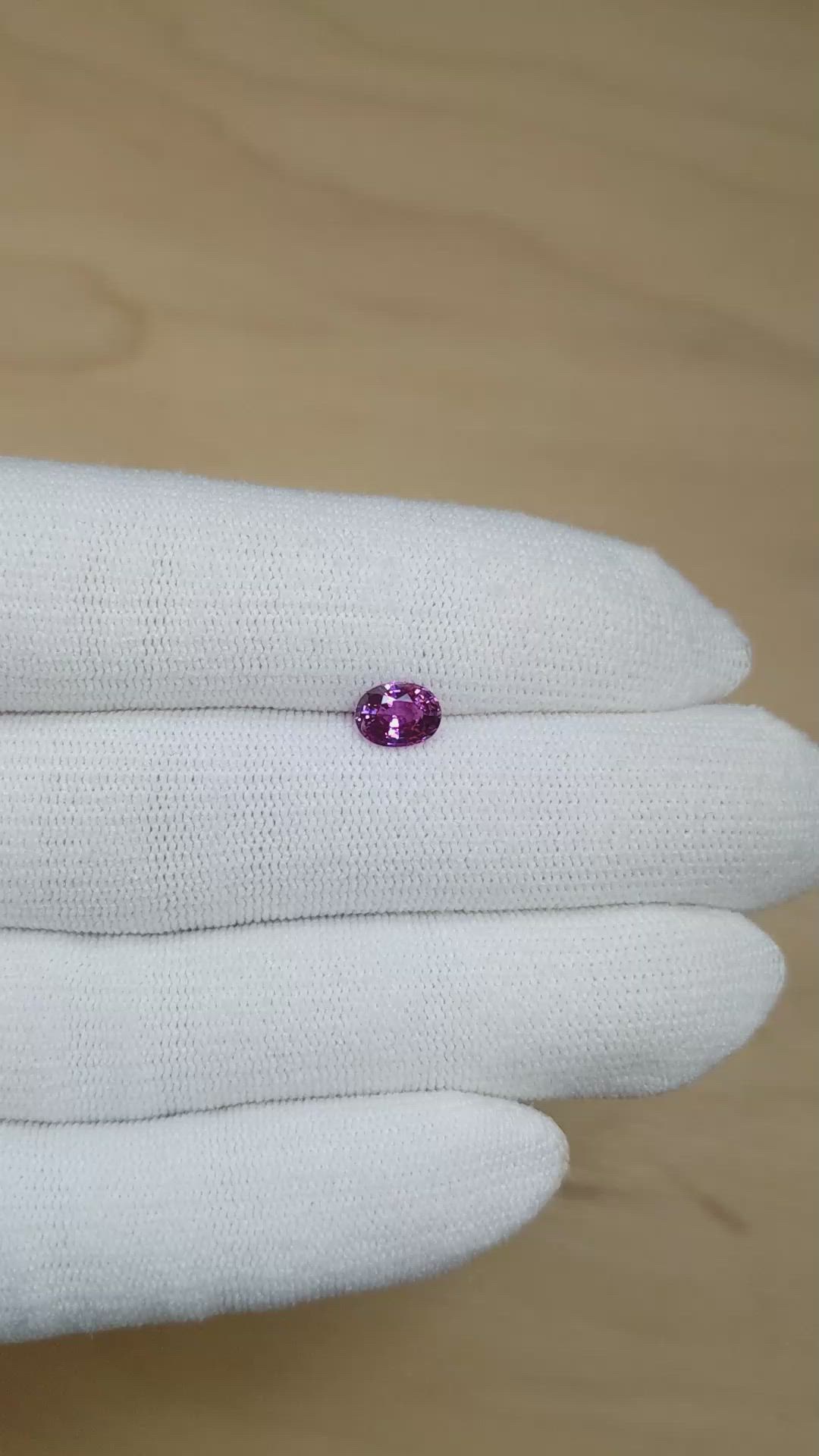 1.00 Ct. Pinkish Purple Sapphire from Madagascar Size Video