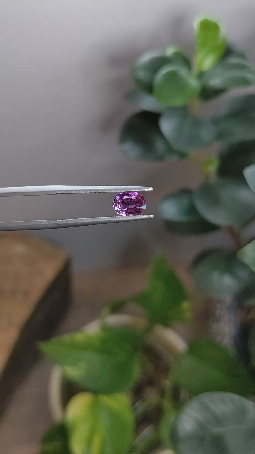 1.00 Ct. Pinkish Purple Sapphire from Madagascar Size Video