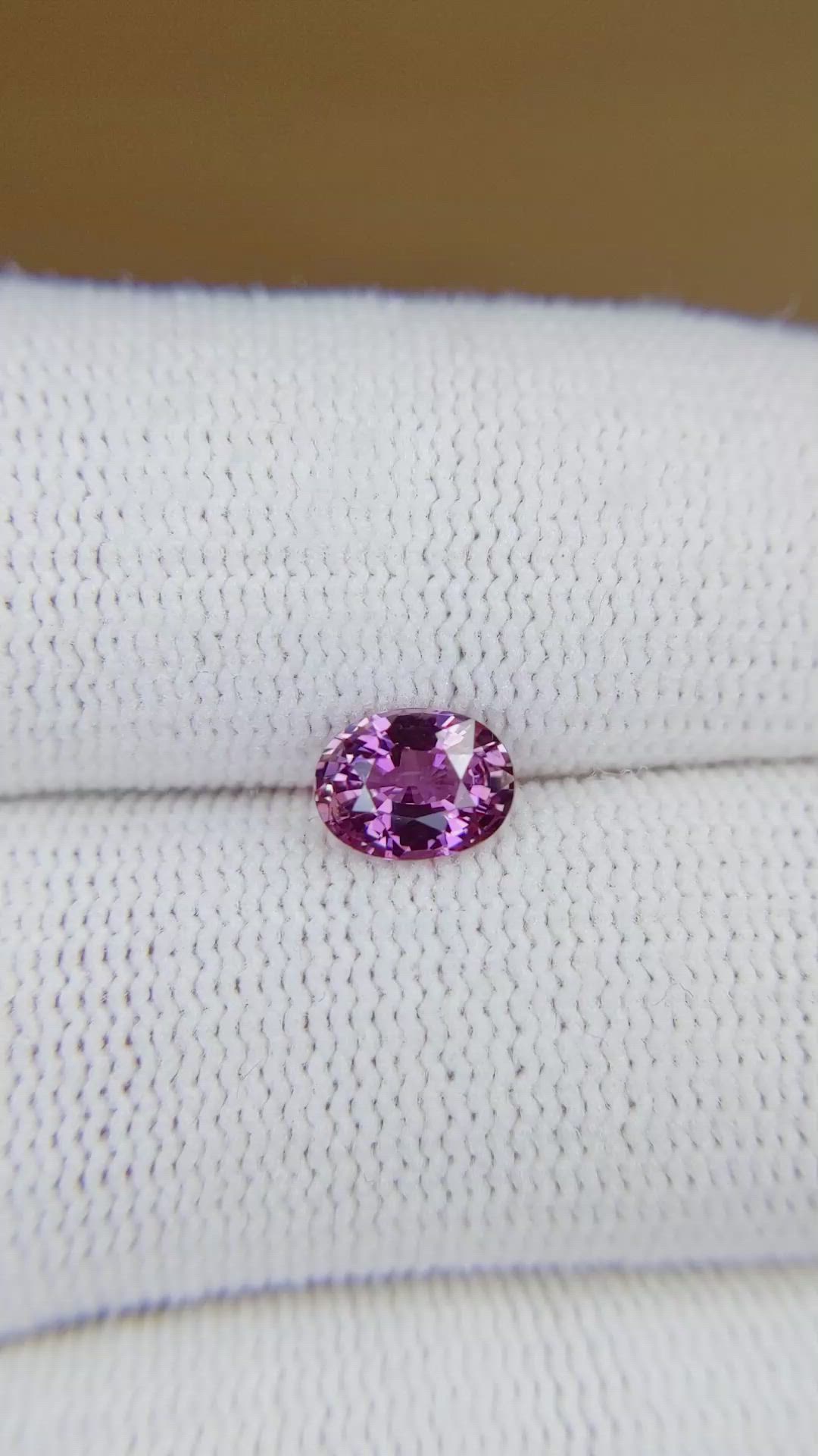 1.00 Ct. Pinkish Purple Sapphire from Madagascar Size Video