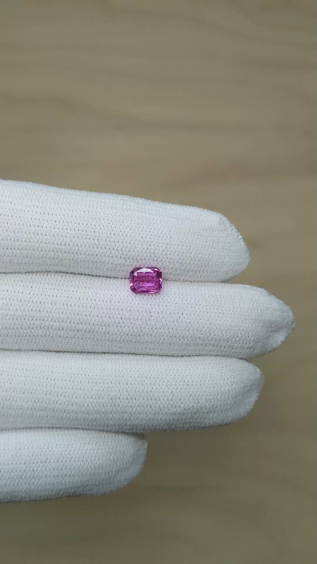 0.94 Ct. Purplish Pink Sapphire from Madagascar Size Video