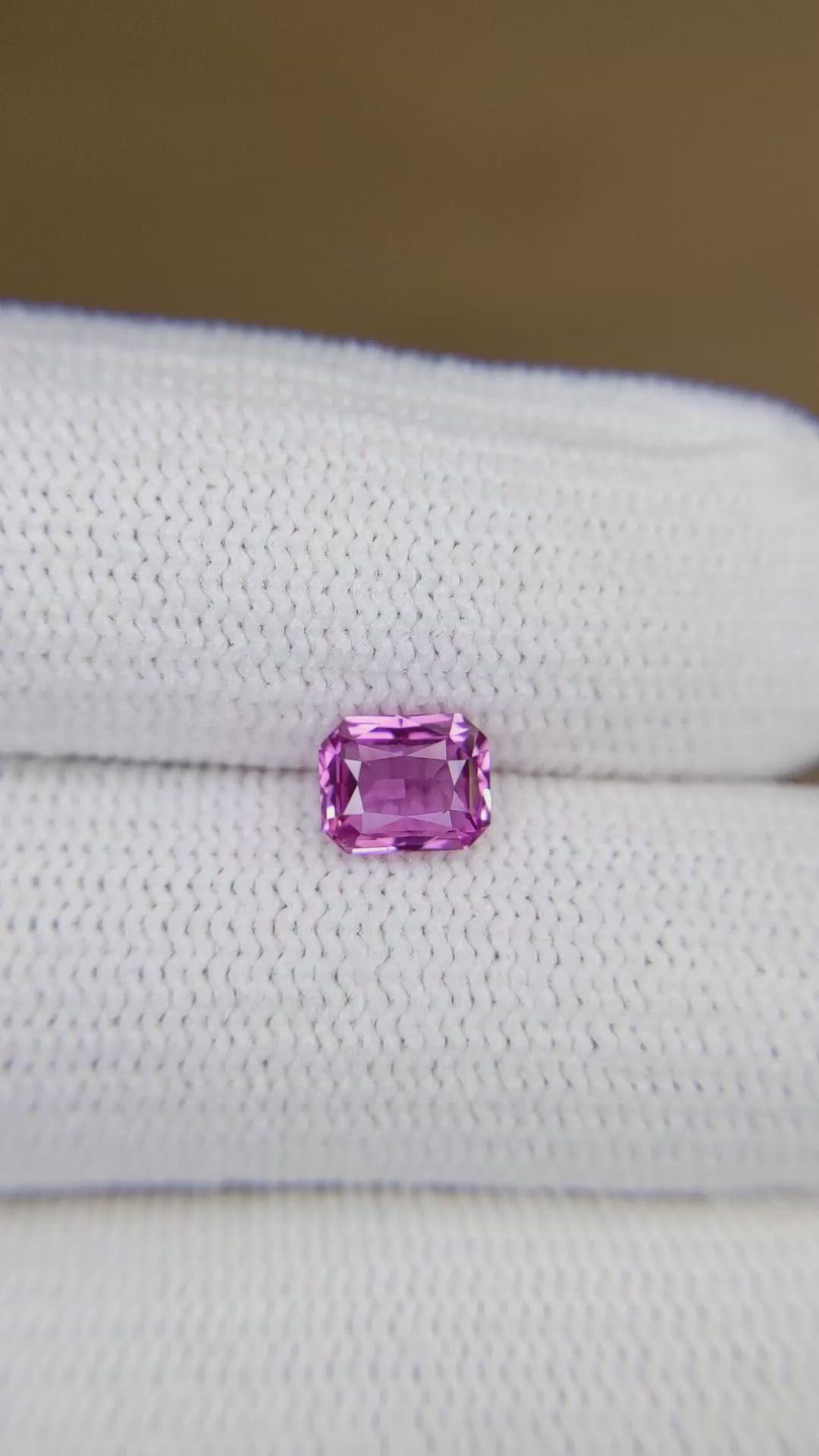 0.94 Ct. Purplish Pink Sapphire from Madagascar Size Video