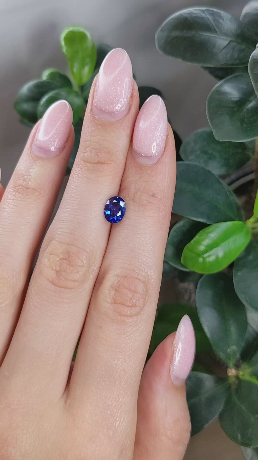 1.35 Ct. Blue Sapphire from Ceylon (Sri Lanka) Size Video