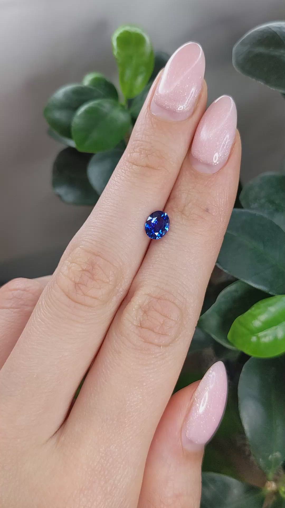 1.13 Ct. Blue Sapphire from Ceylon (Sri Lanka) Size Video