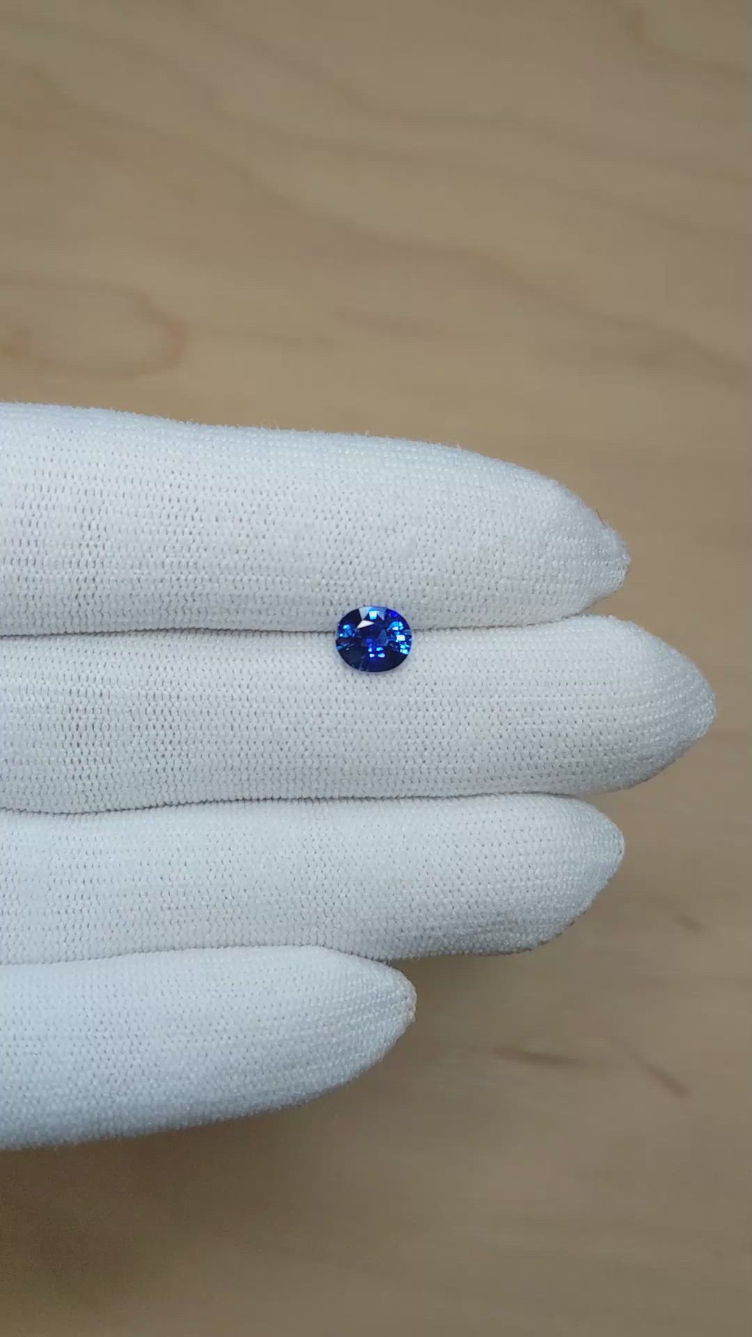 1.26 Ct. Blue Sapphire from Ceylon (Sri Lanka) Size Video
