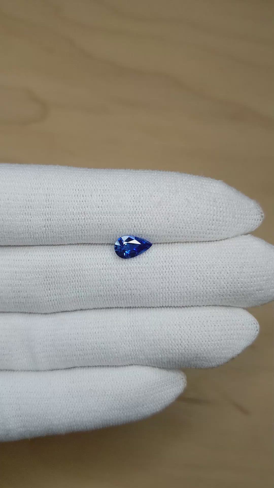 1.24 Ct. Blue Sapphire from Ceylon (Sri Lanka) Size Video