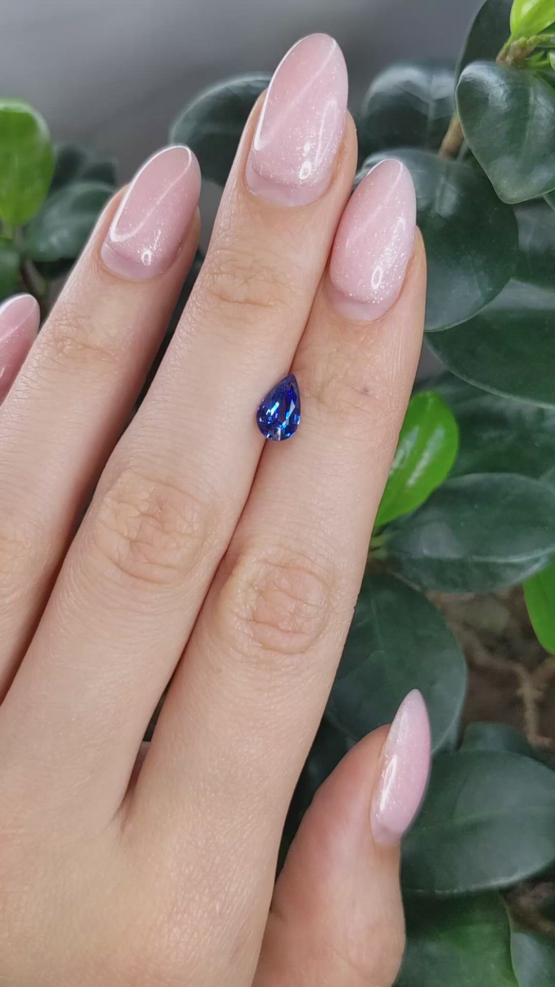 1.24 Ct. Blue Sapphire from Ceylon (Sri Lanka) Size Video