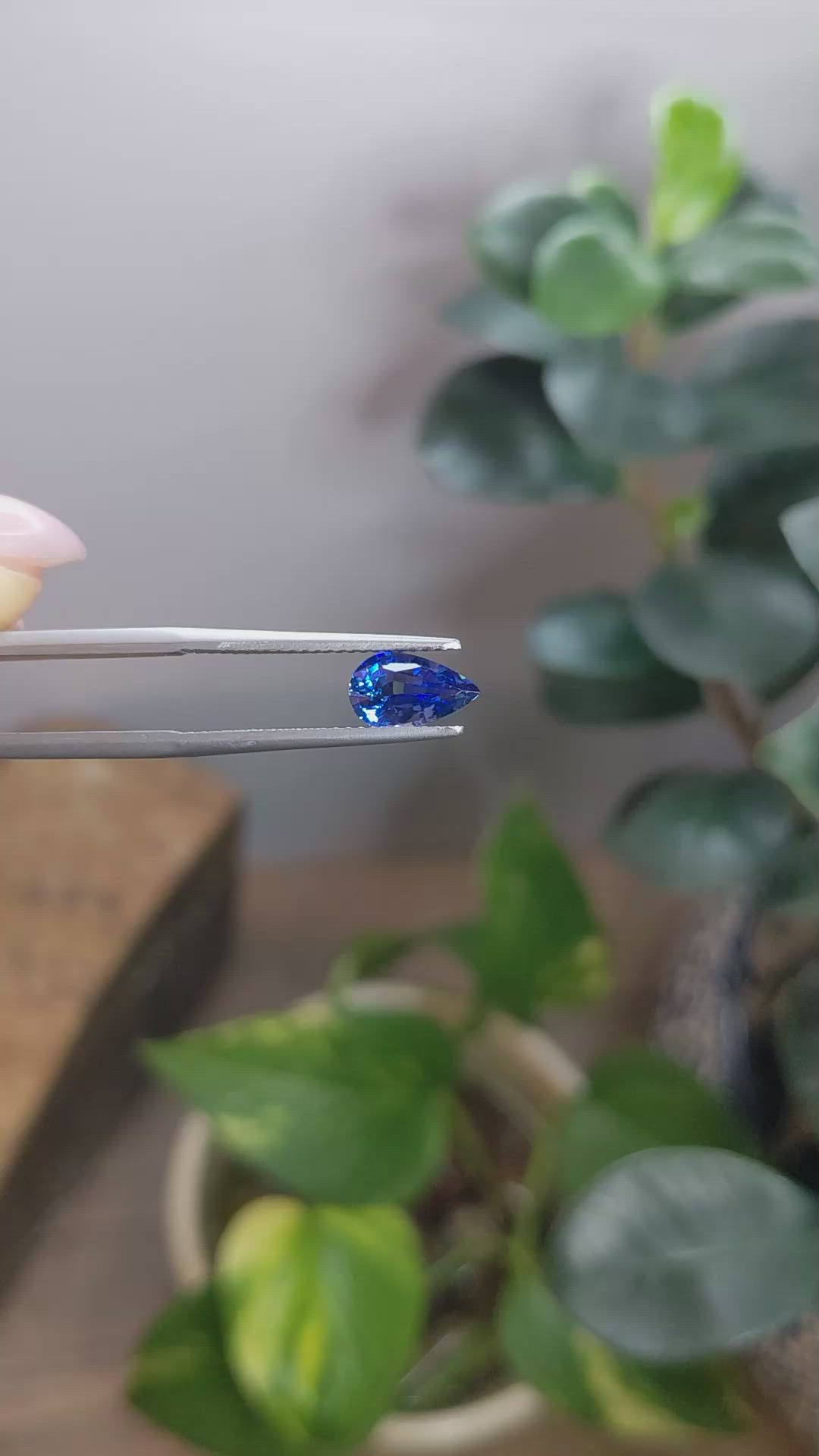 1.24 Ct. Blue Sapphire from Ceylon (Sri Lanka) Size Video