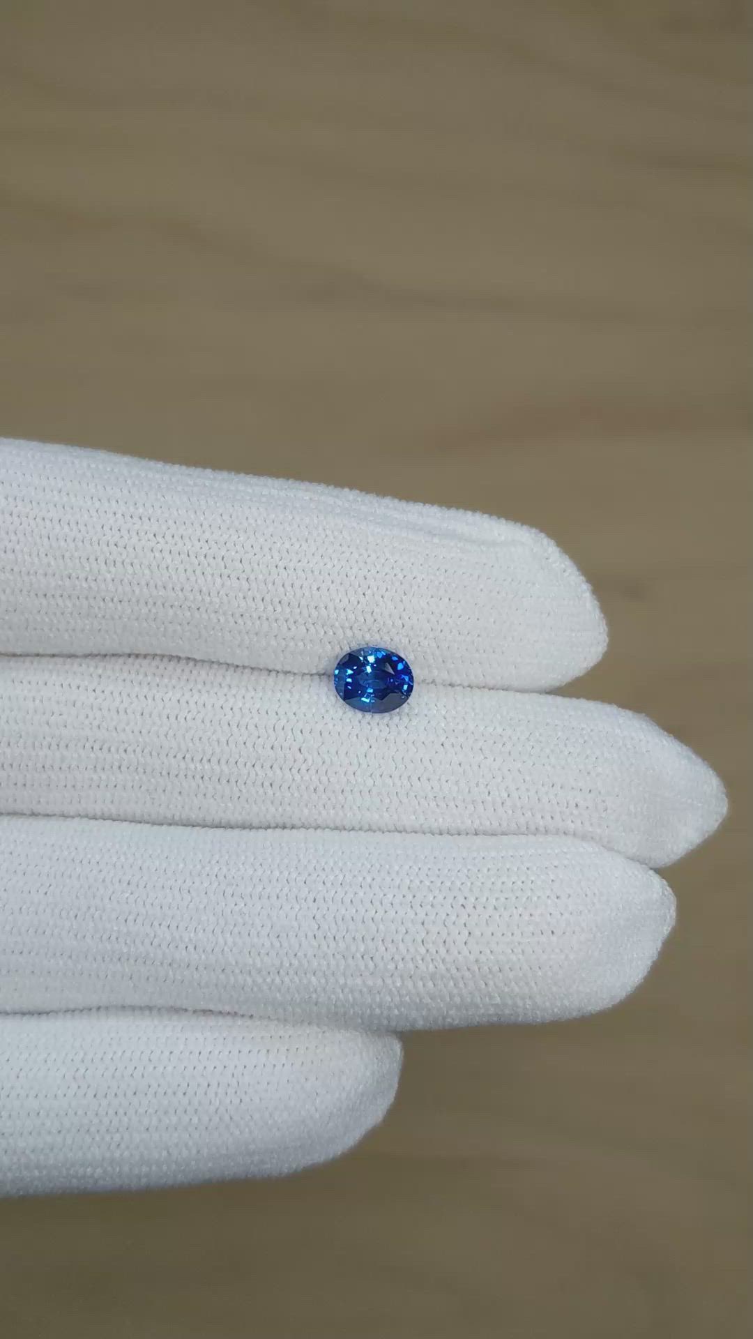 1.01 Ct. Blue Sapphire from Ceylon (Sri Lanka) Size Video