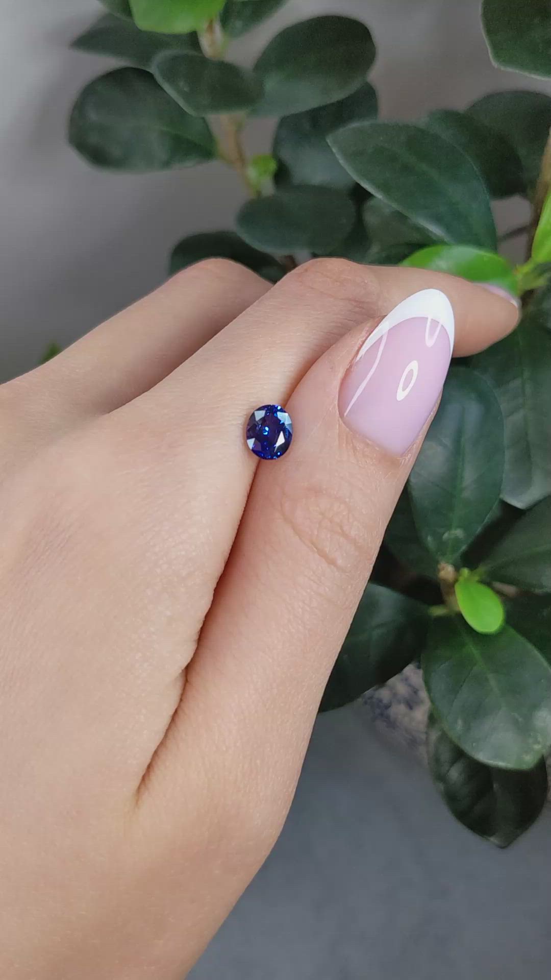1.34 Ct. Blue Sapphire from Ceylon (Sri Lanka) Size Video