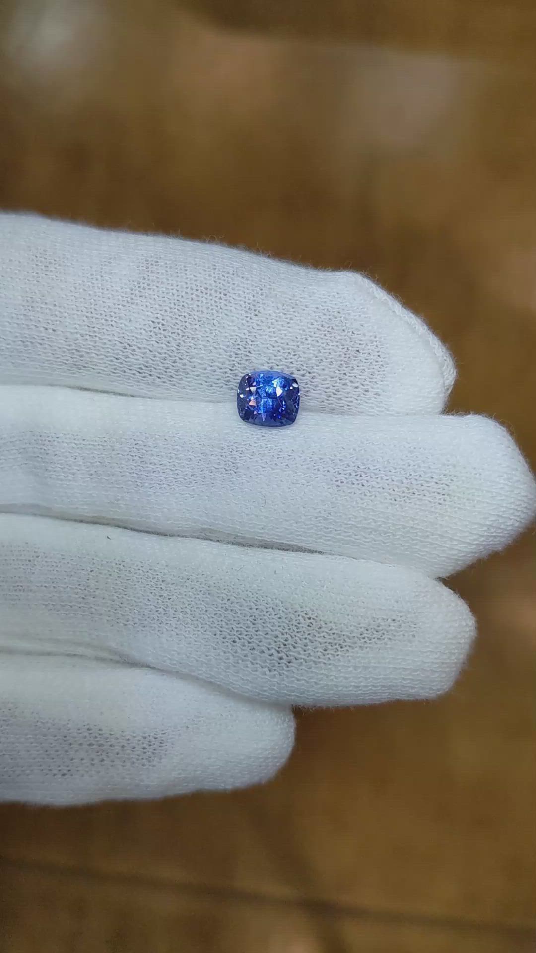 1.28 Ct. Blue Sapphire from Ceylon (Sri Lanka) Size Video