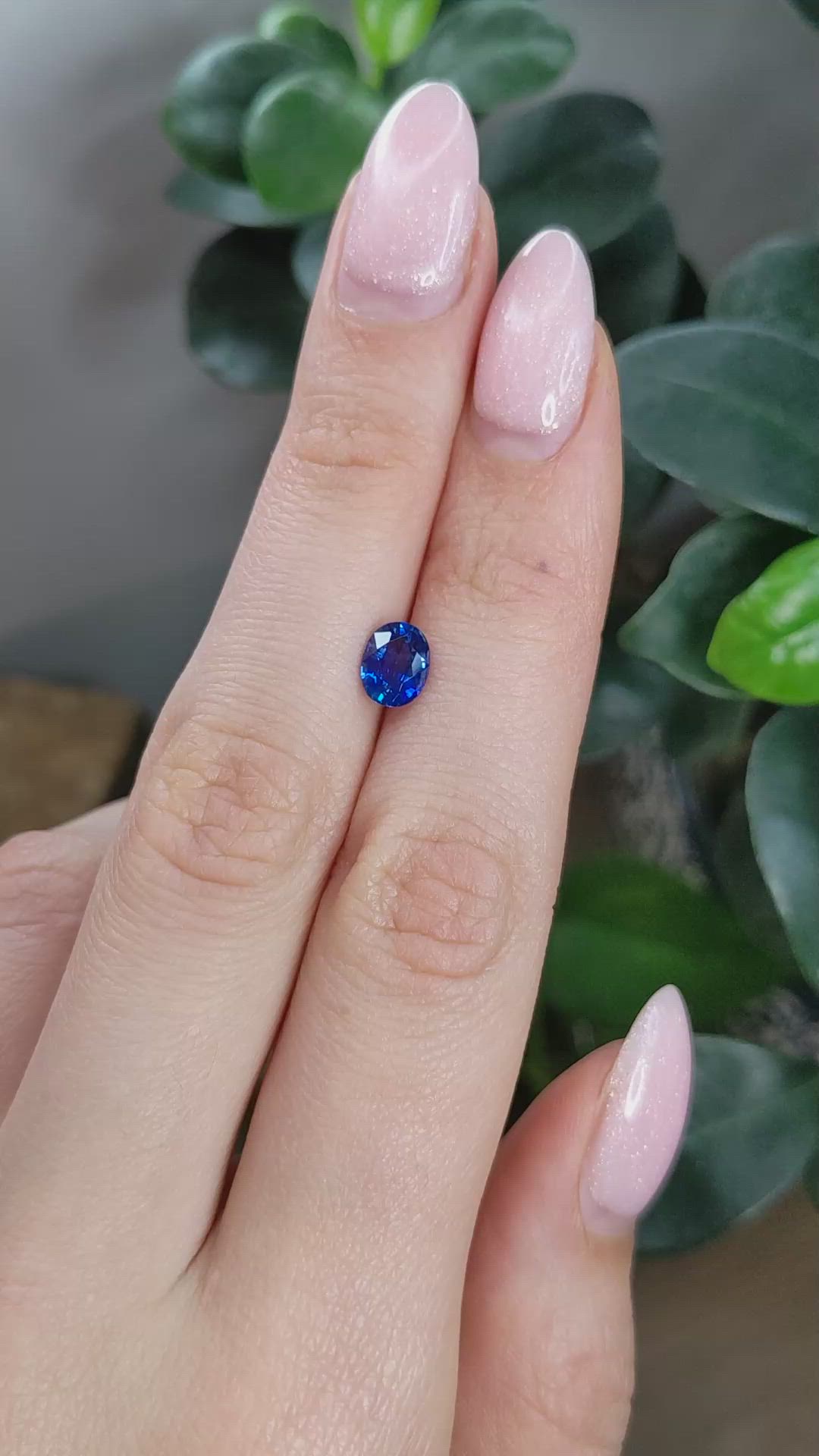1.16 Ct. Blue Sapphire from Ceylon (Sri Lanka) Size Video