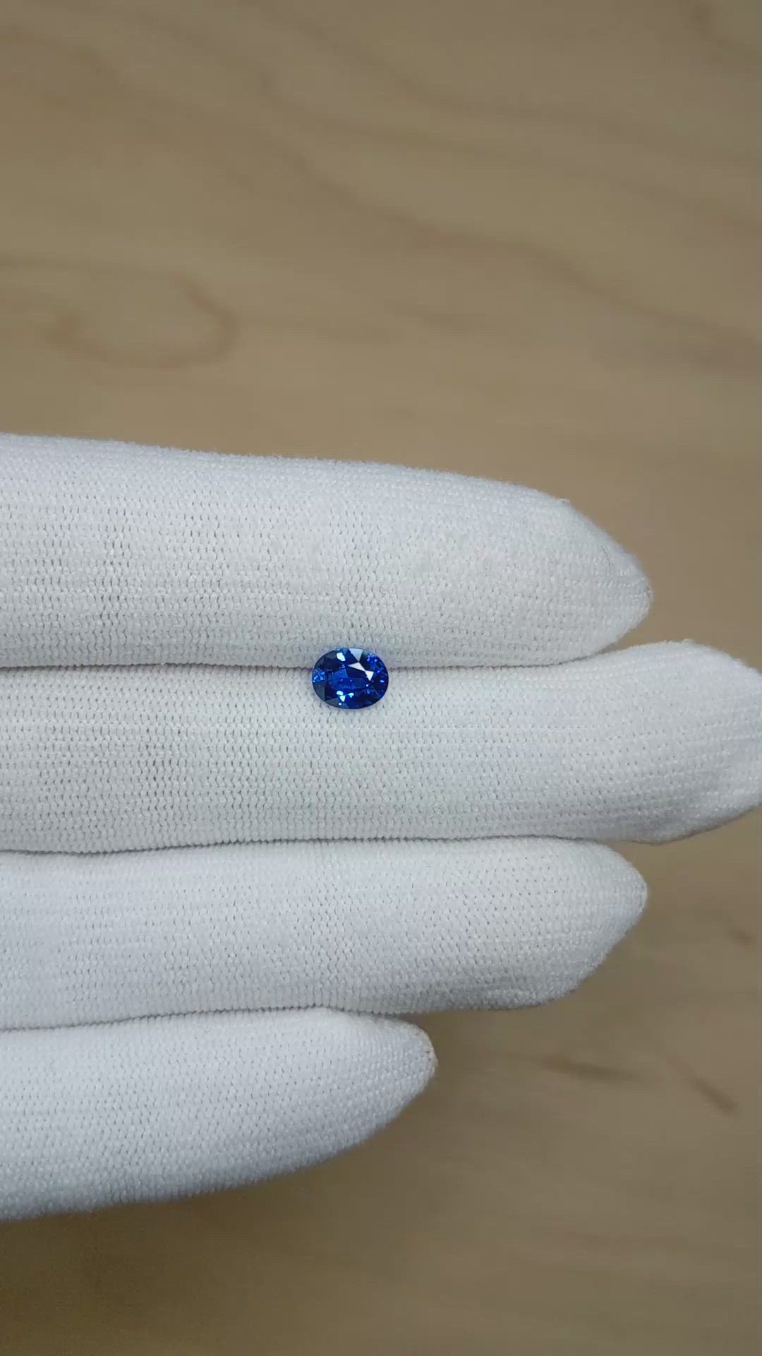 1.06 Ct. Blue Sapphire from Ceylon (Sri Lanka) Size Video