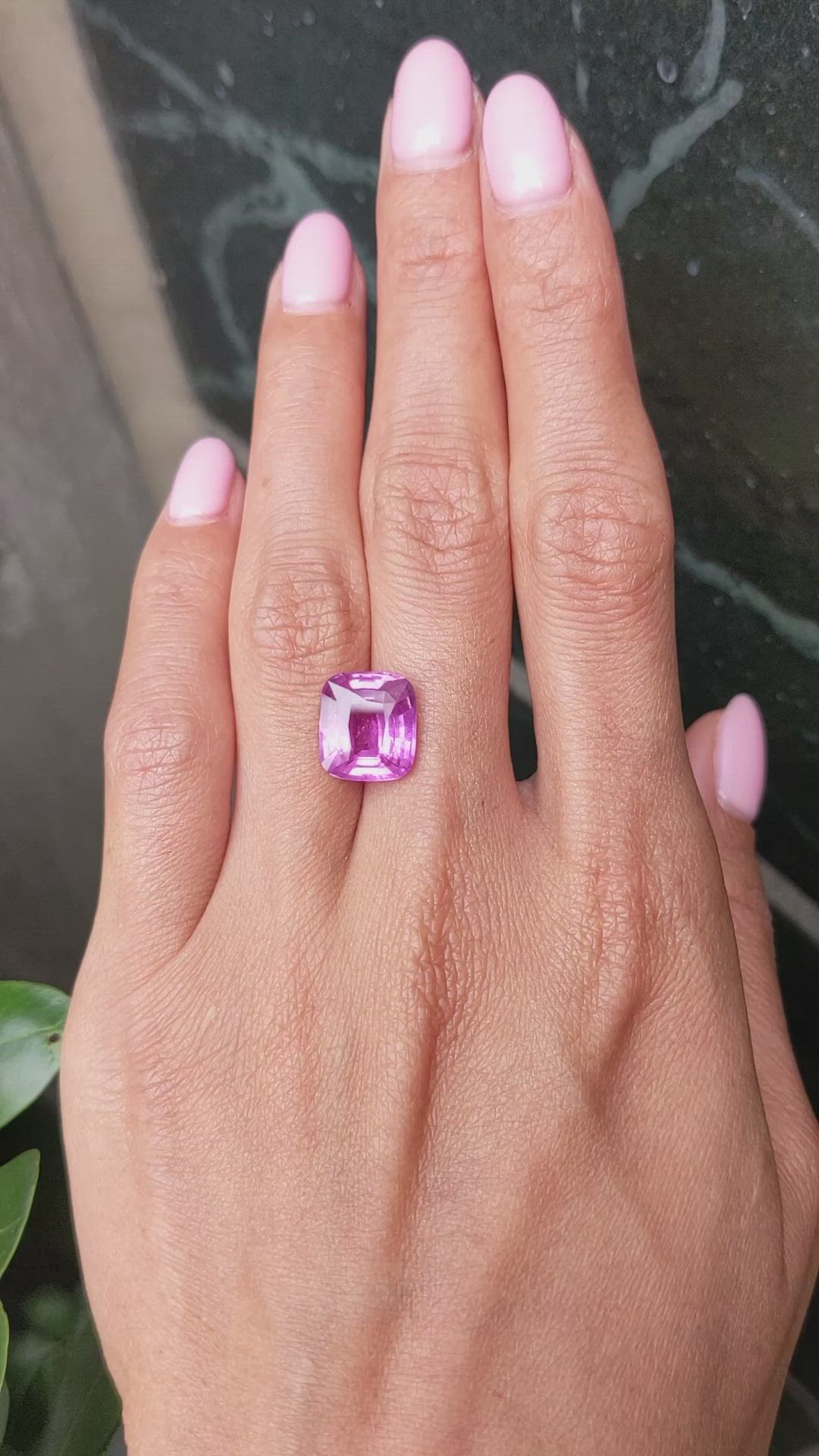 7.02 Ct. Purplish Pink Sapphire from Madagascar Size Video