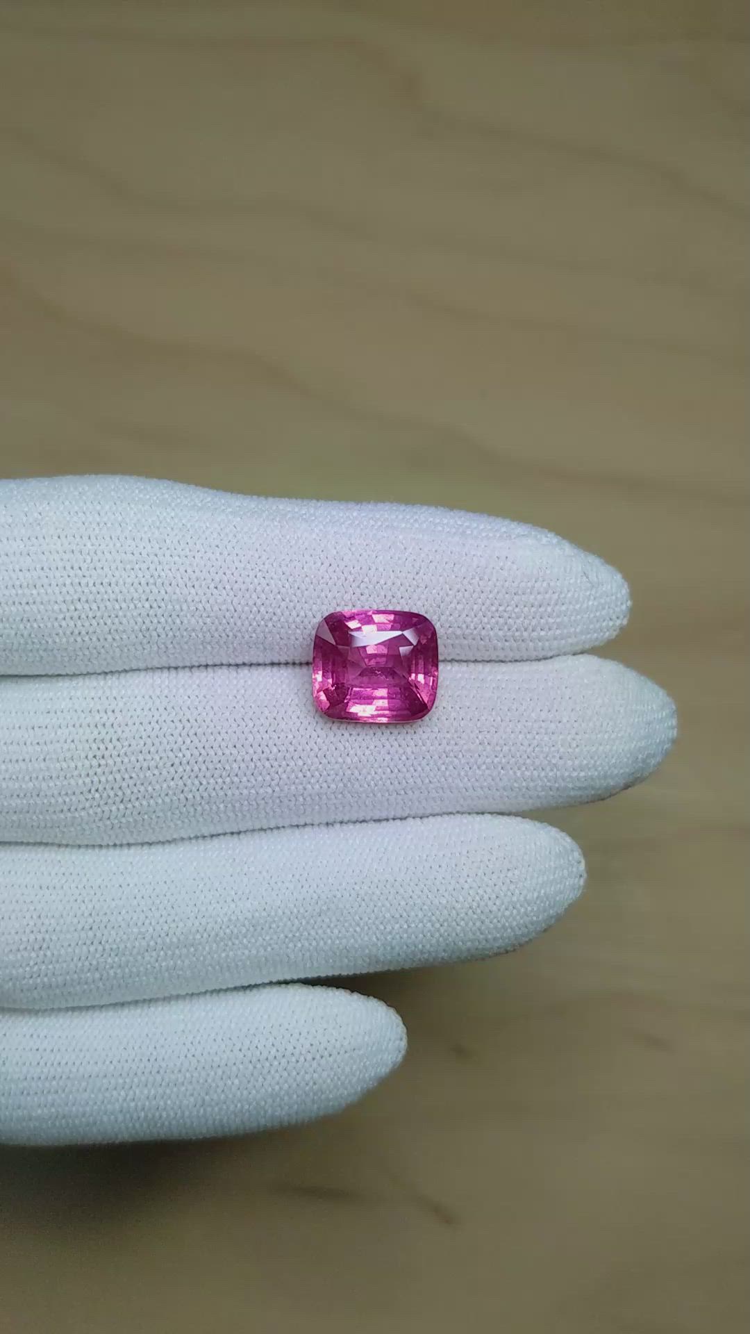 7.02 Ct. Purplish Pink Sapphire from Madagascar Size Video