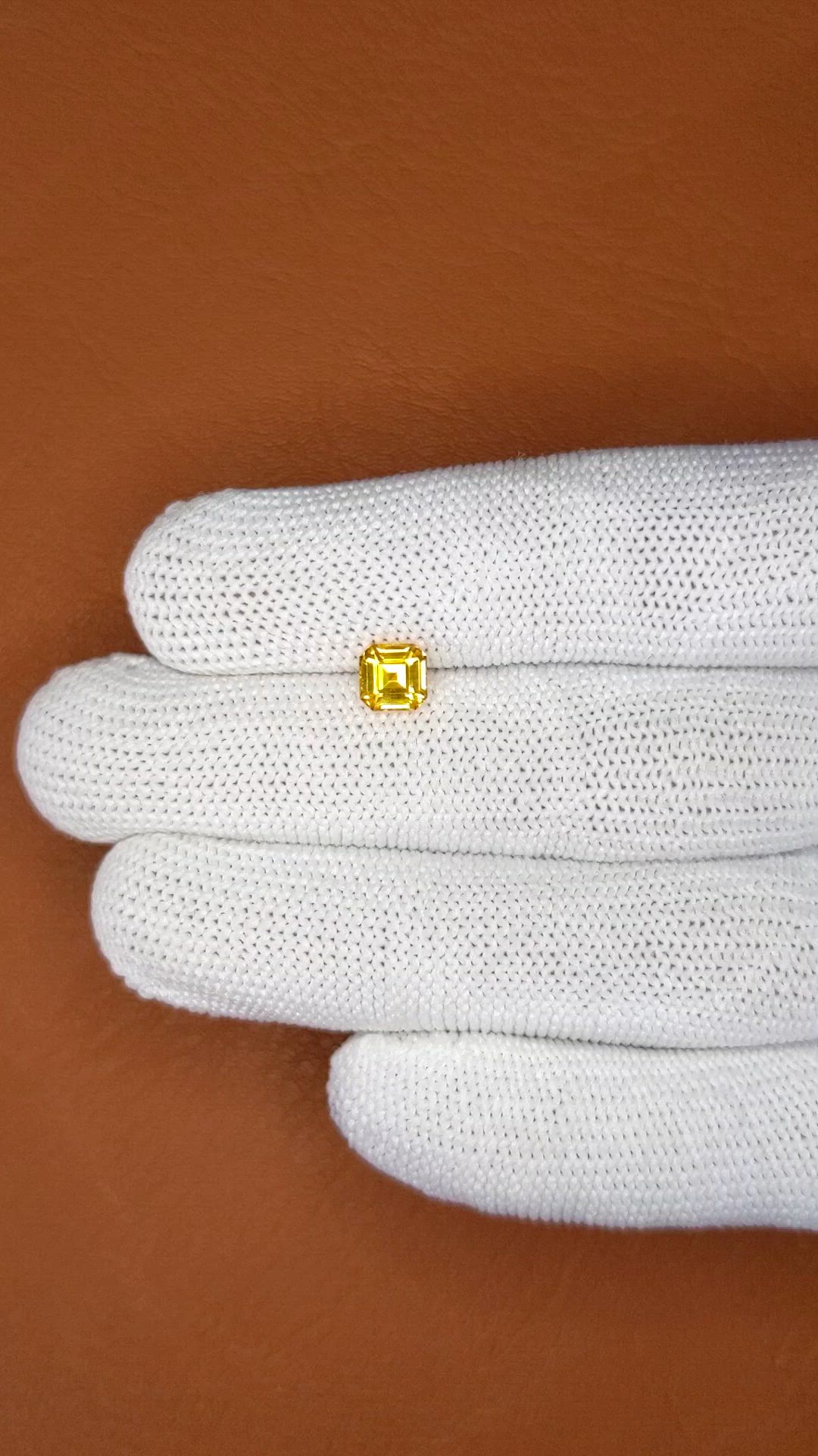 1.18 Ct. Orangish Yellow Sapphire from Ceylon (Sri Lanka) Size Video
