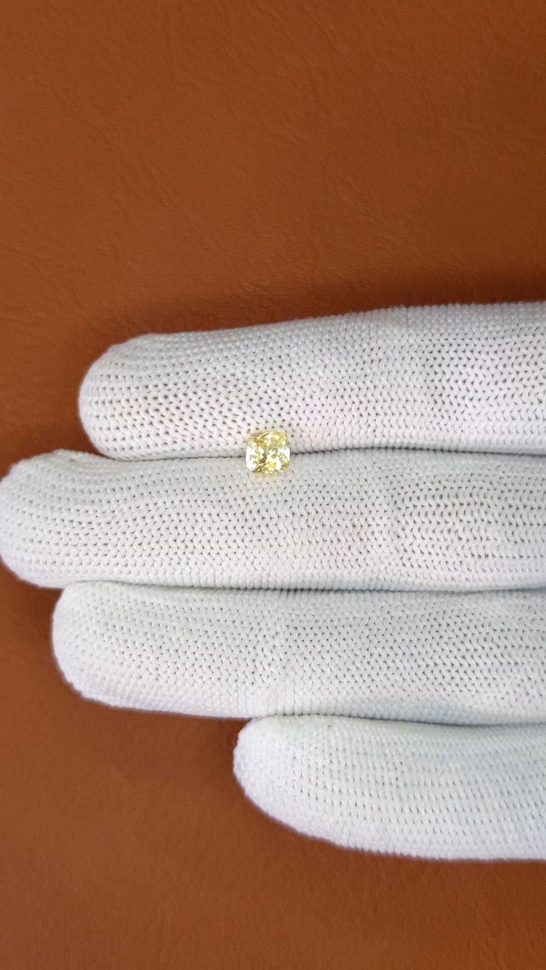 1.08 Ct. Yellow Sapphire from Ceylon (Sri Lanka) Size Video