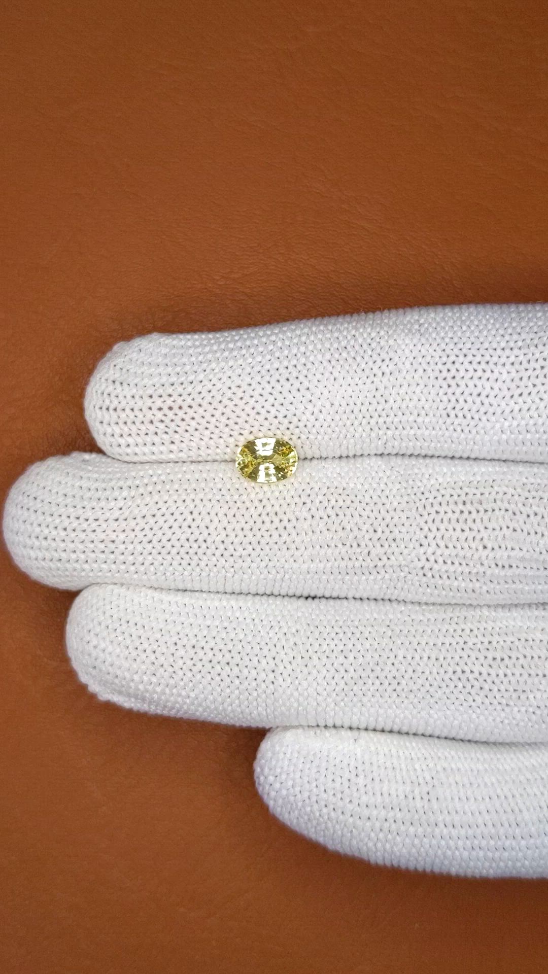 1.14 Ct. Yellow Sapphire from Ceylon (Sri Lanka) Size Video