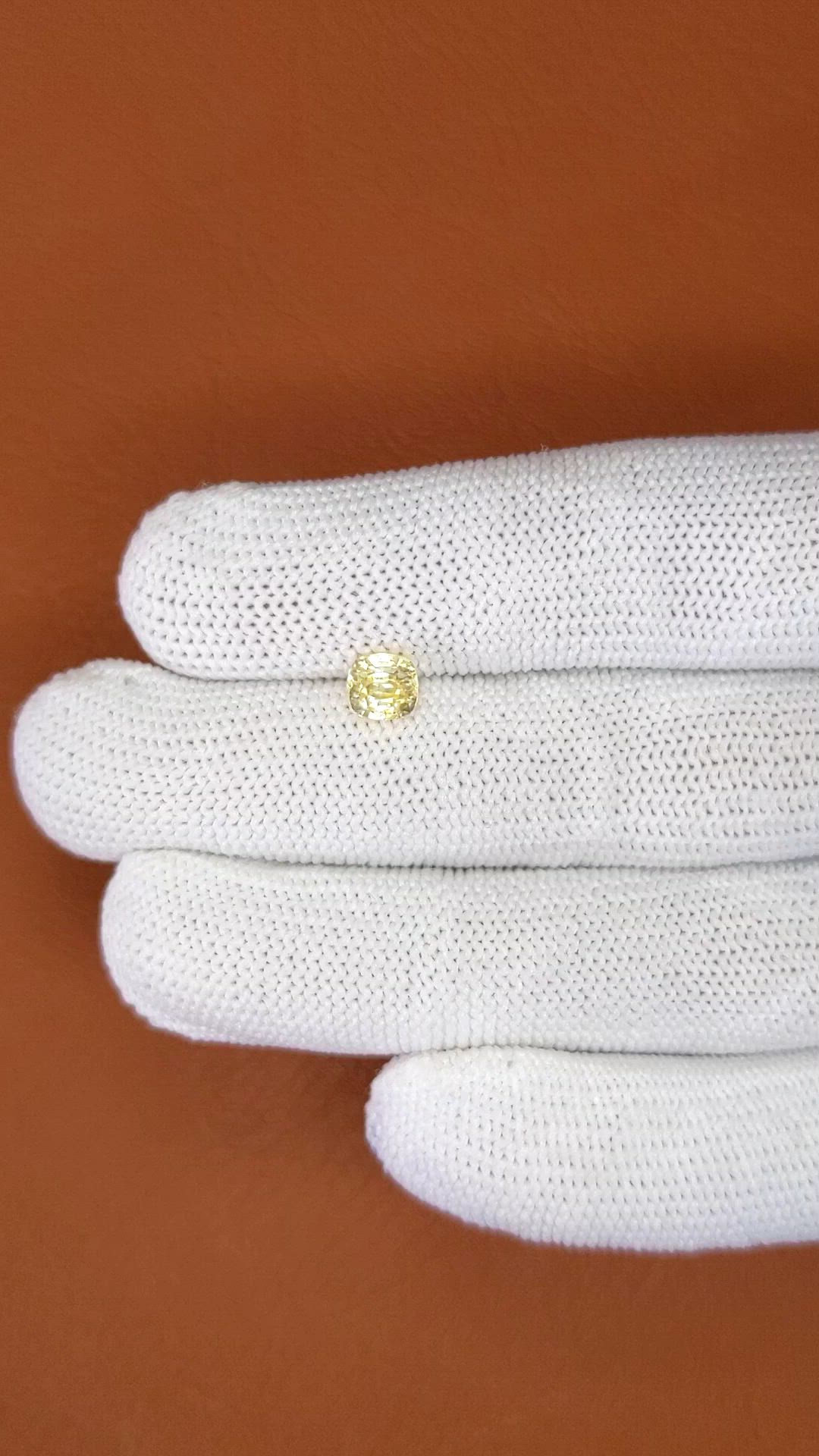 1.16 Ct. Yellow Sapphire from Ceylon (Sri Lanka) Size Video