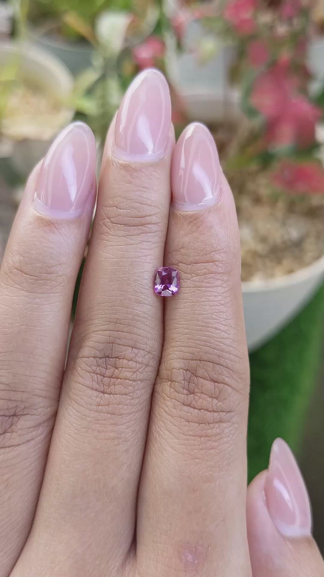 0.64 Ct. Pinkish Purple Sapphire from Ceylon (Sri Lanka) Size Video