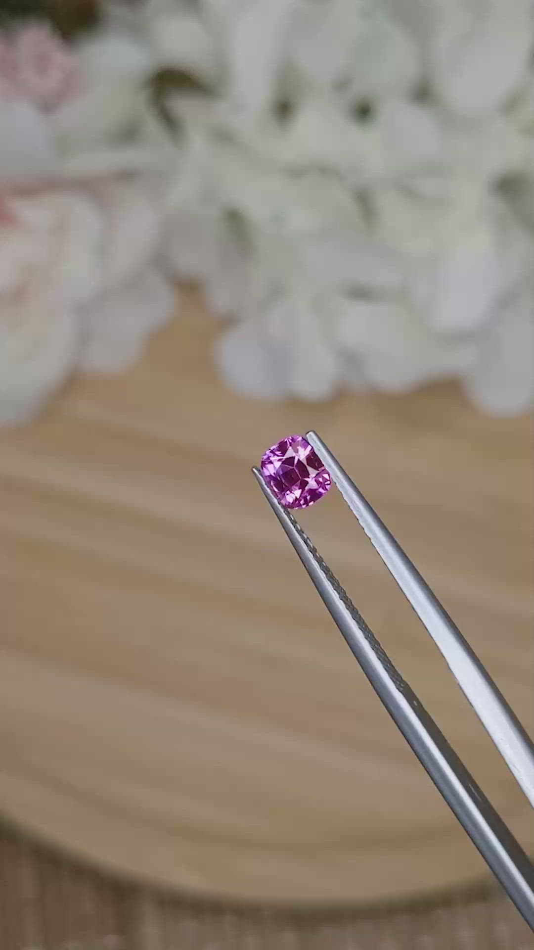 0.64 Ct. Pinkish Purple Sapphire from Ceylon (Sri Lanka) Size Video