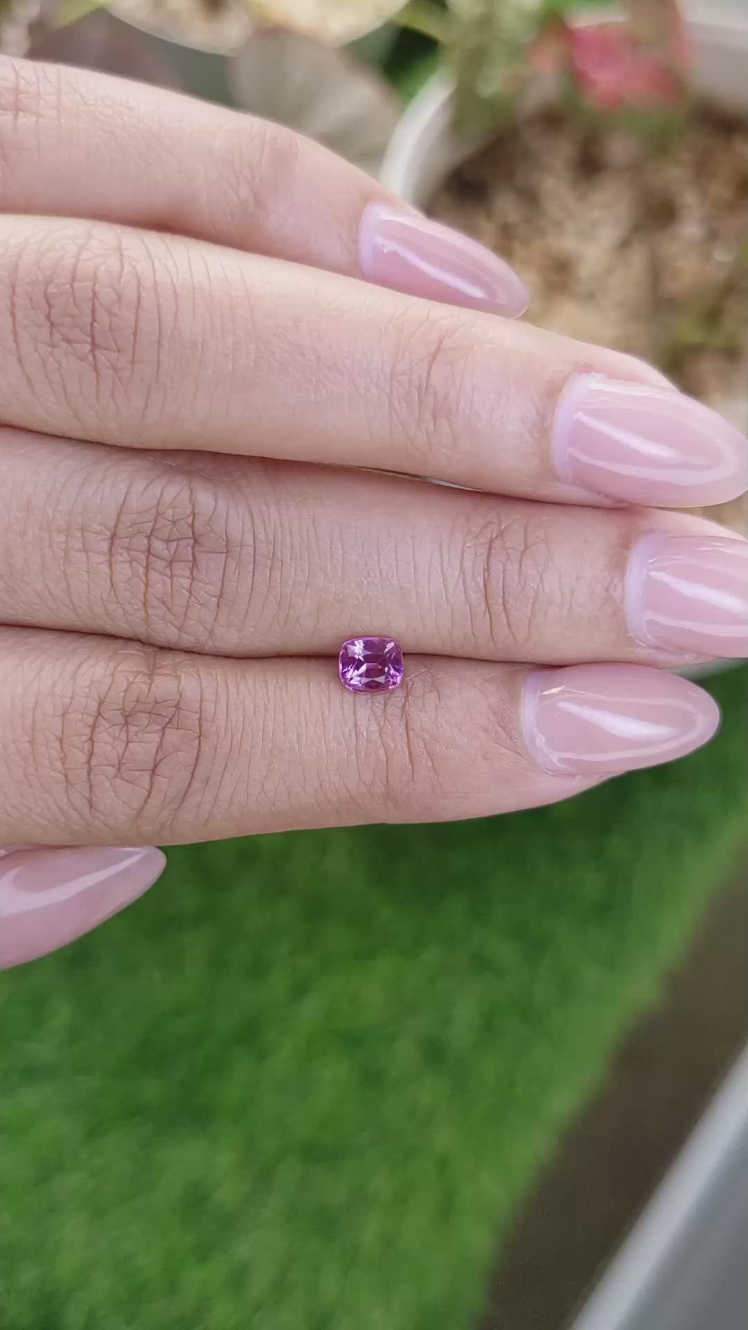 0.64 Ct. Pinkish Purple Sapphire from Ceylon (Sri Lanka) Size Video