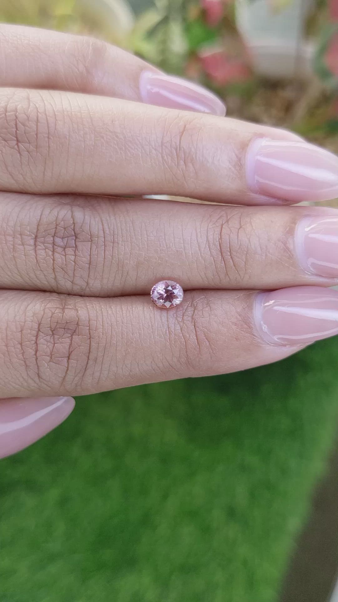 0.58 Ct. Pink Sapphire from Ceylon (Sri Lanka) Size Video