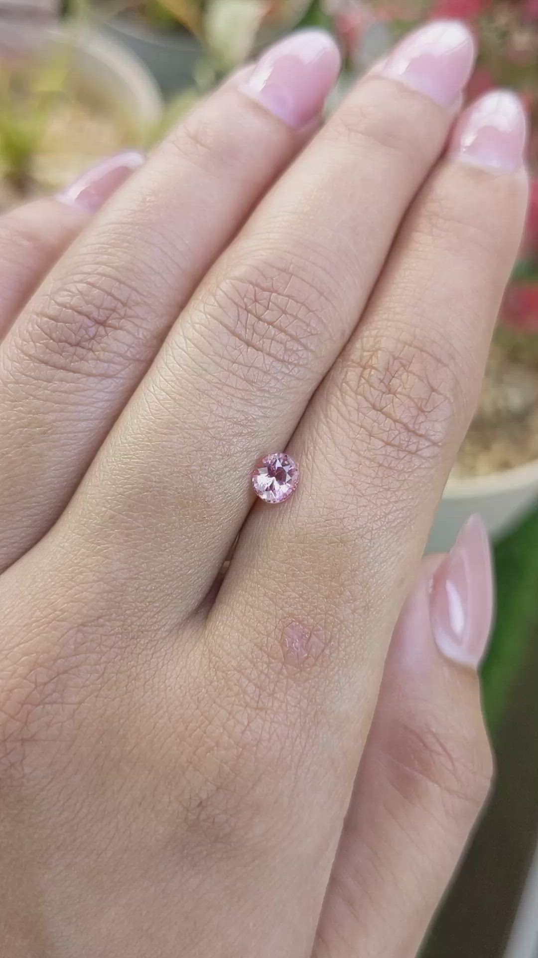 0.58 Ct. Pink Sapphire from Ceylon (Sri Lanka) Size Video