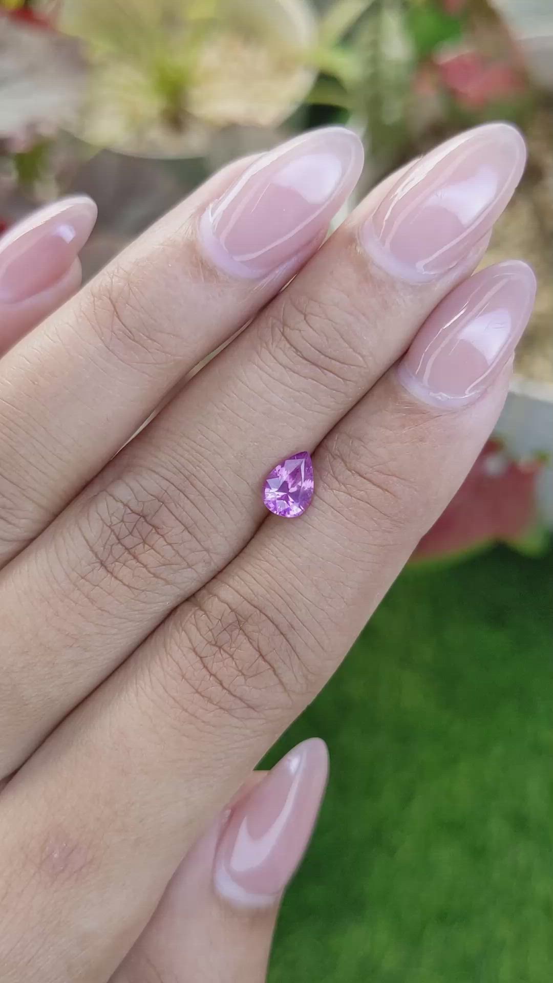0.86 Ct. Pinkish Purple Sapphire from Ceylon (Sri Lanka) Size Video