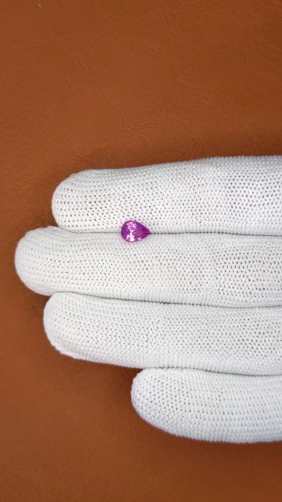 0.86 Ct. Pinkish Purple Sapphire from Ceylon (Sri Lanka) Size Video