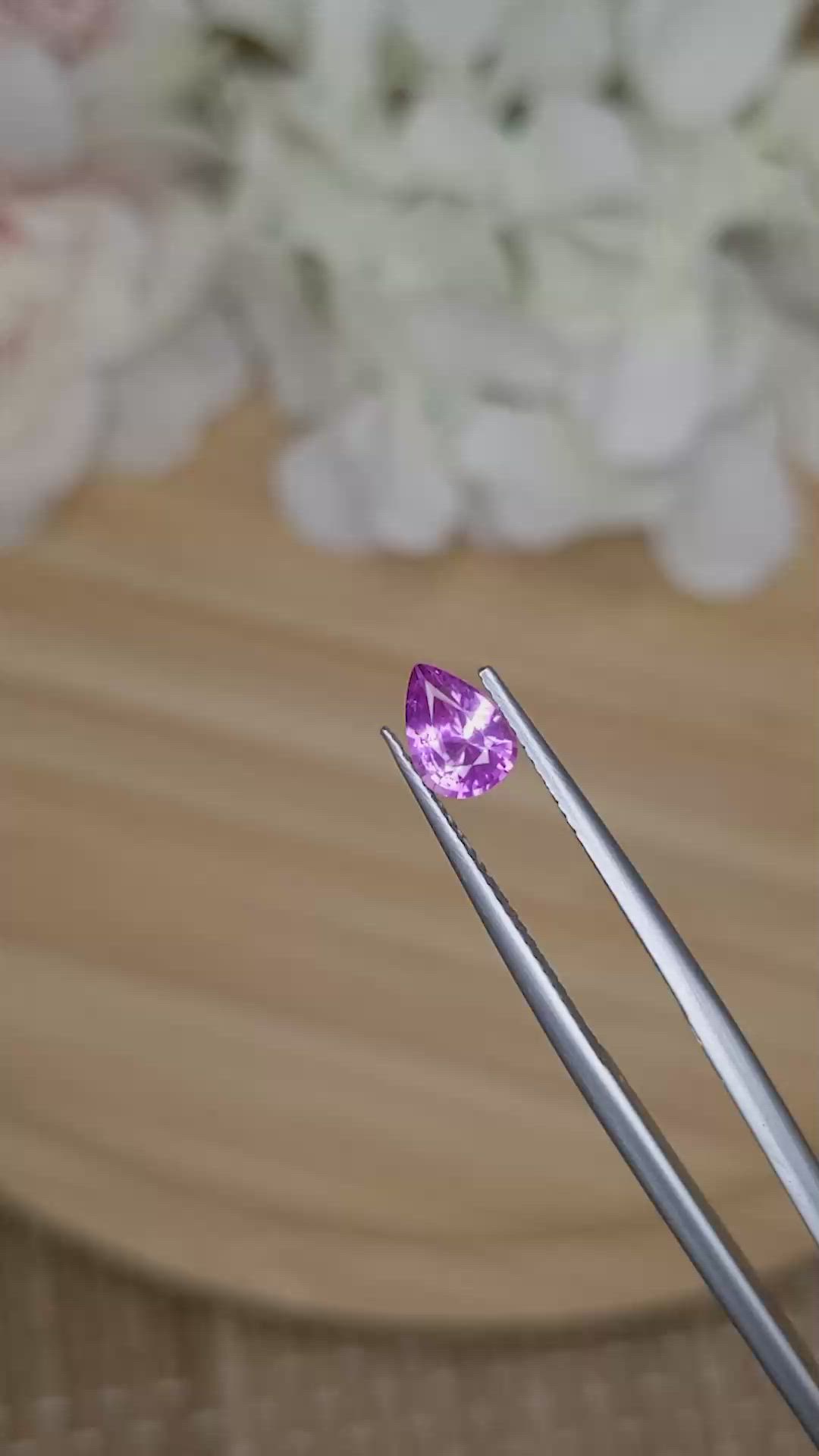 0.86 Ct. Pinkish Purple Sapphire from Ceylon (Sri Lanka) Size Video