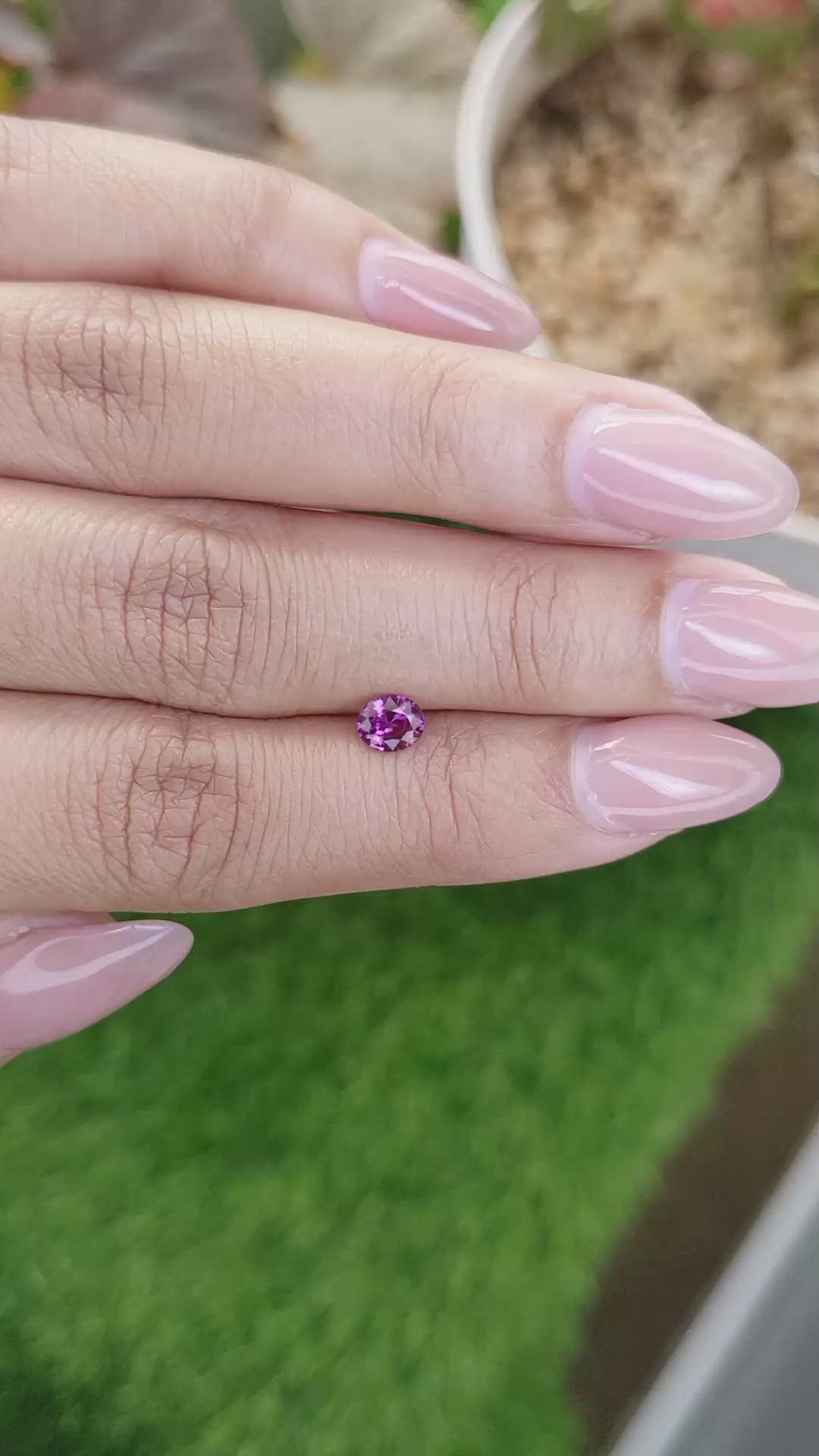 0.47 Ct. Pinkish Purple Sapphire from Ceylon (Sri Lanka) Size Video