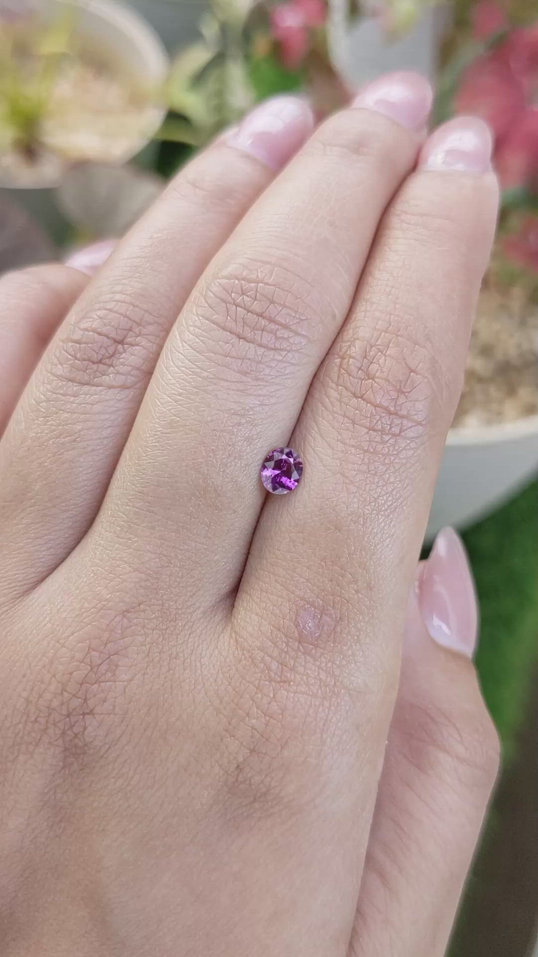0.47 Ct. Pinkish Purple Sapphire from Ceylon (Sri Lanka) Size Video