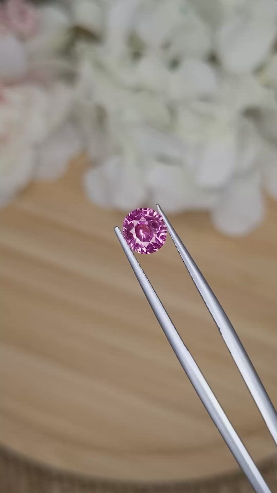 1.18 Ct. Pink Sapphire from Ceylon (Sri Lanka) Size Video
