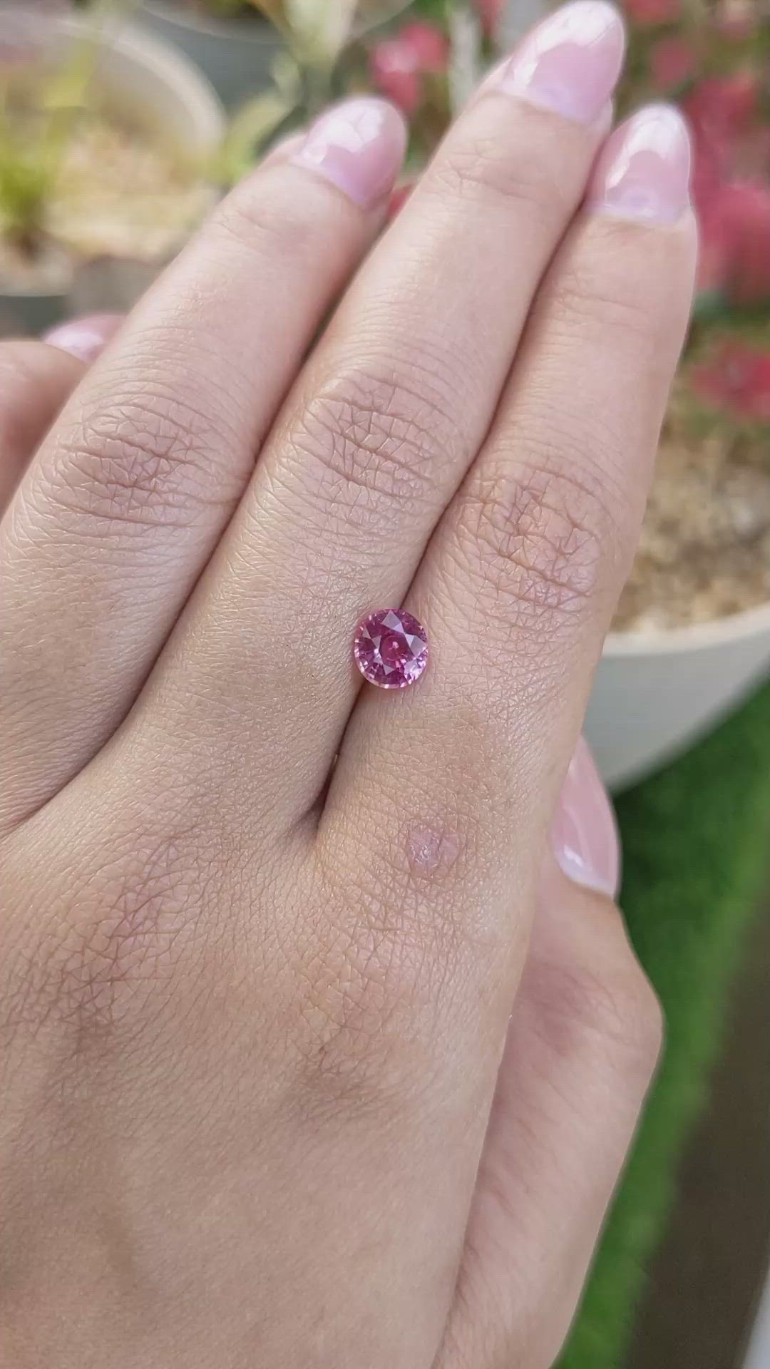 1.18 Ct. Pink Sapphire from Ceylon (Sri Lanka) Size Video