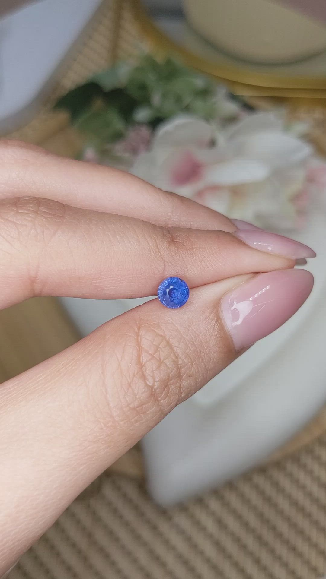 0.64 Ct. Blue Sapphire from Ceylon (Sri Lanka) Size Video