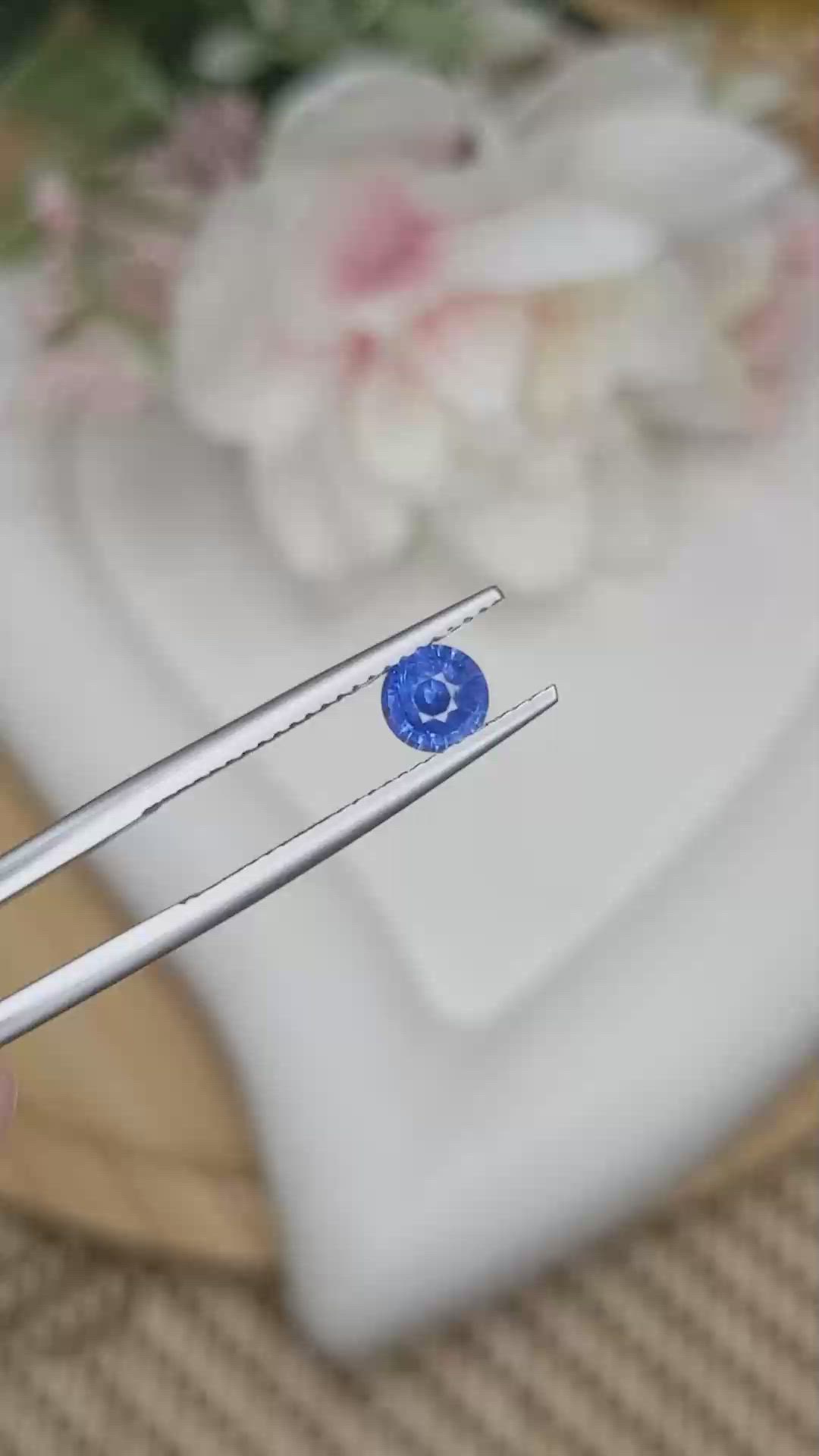 0.64 Ct. Blue Sapphire from Ceylon (Sri Lanka) Size Video