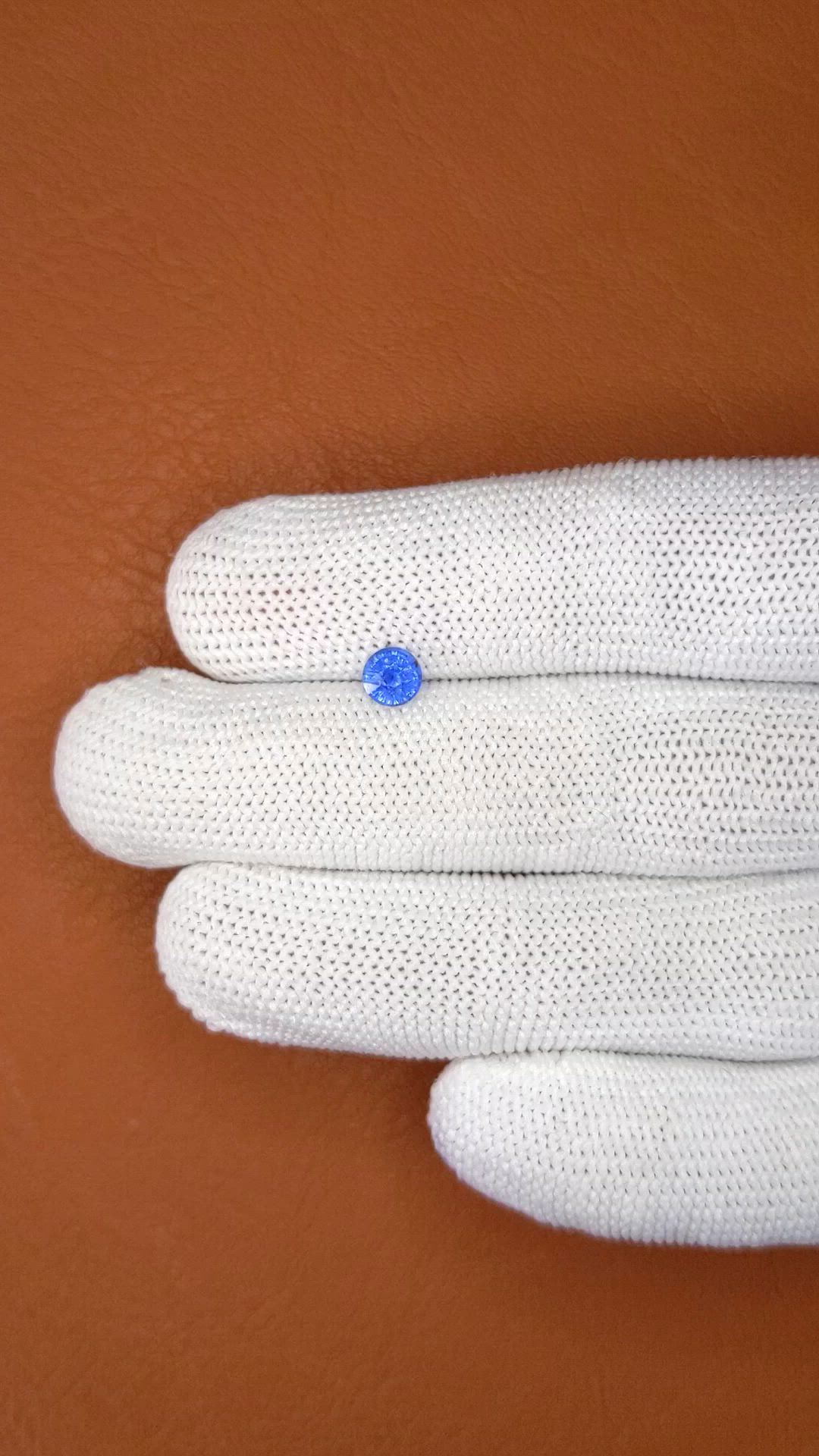 0.64 Ct. Blue Sapphire from Ceylon (Sri Lanka) Size Video