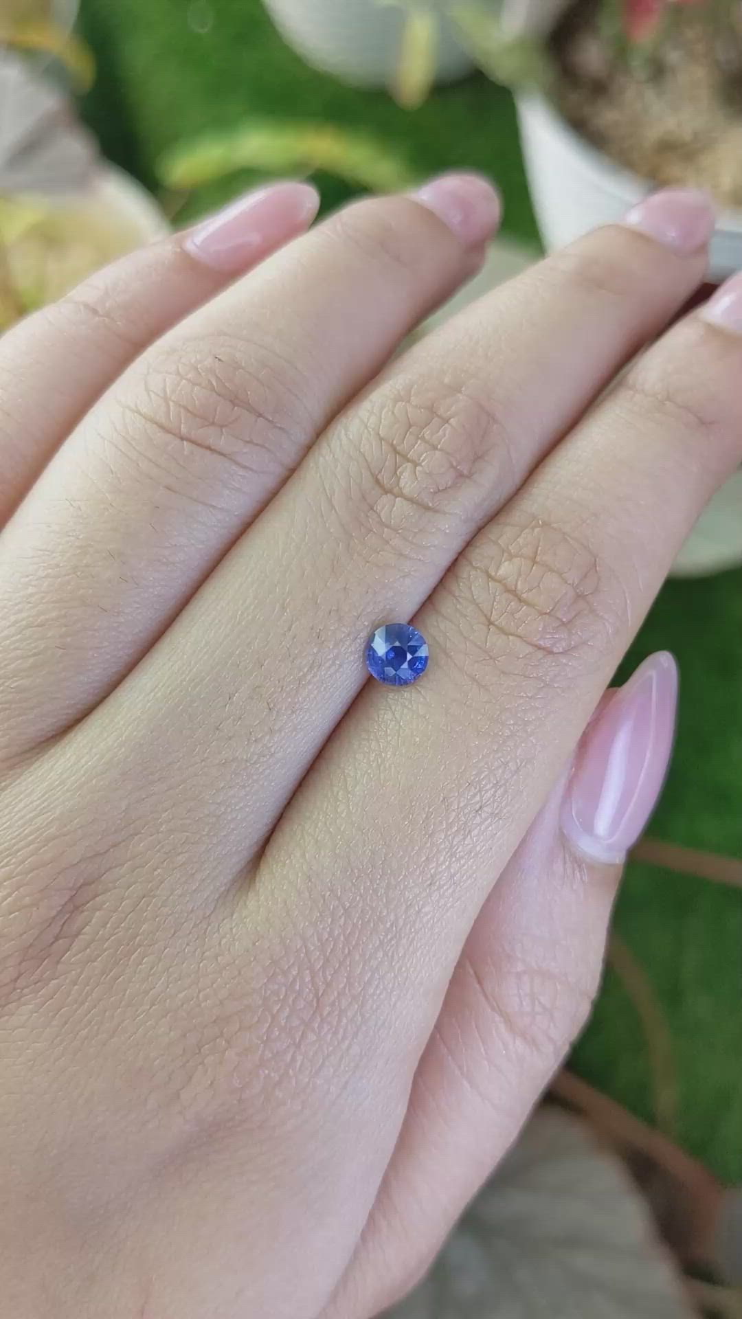 0.64 Ct. Blue Sapphire from Ceylon (Sri Lanka) Size Video